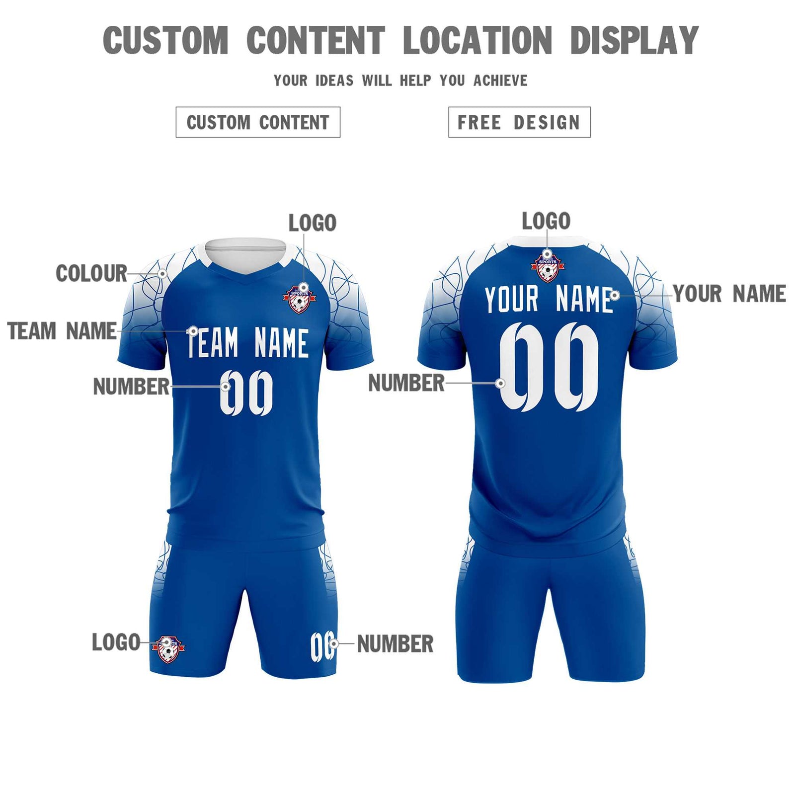 Custom Navy Classic Soccer Training Sets Jersey For Adults/Kids