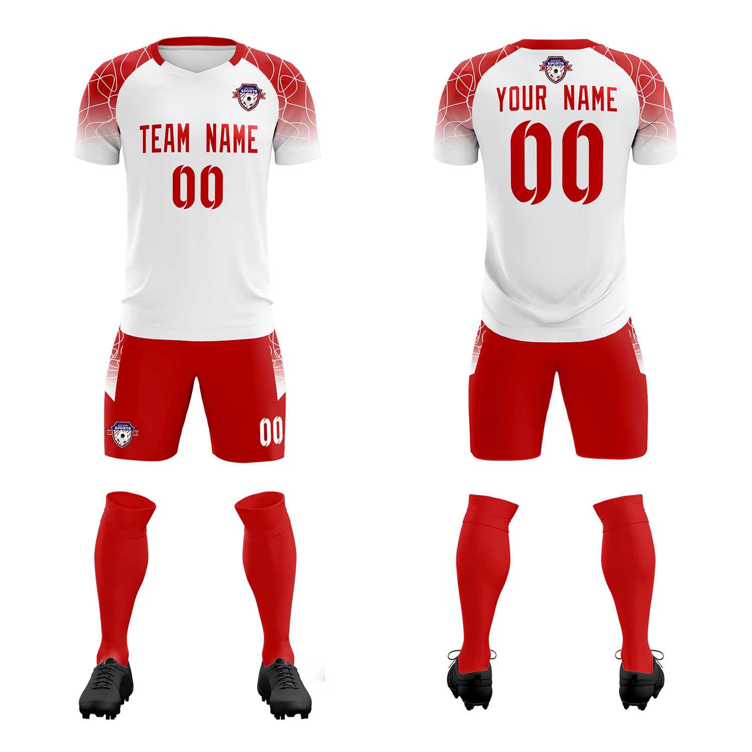 Custom White Classic Soccer Training Sets Jersey For Adults/Kids
