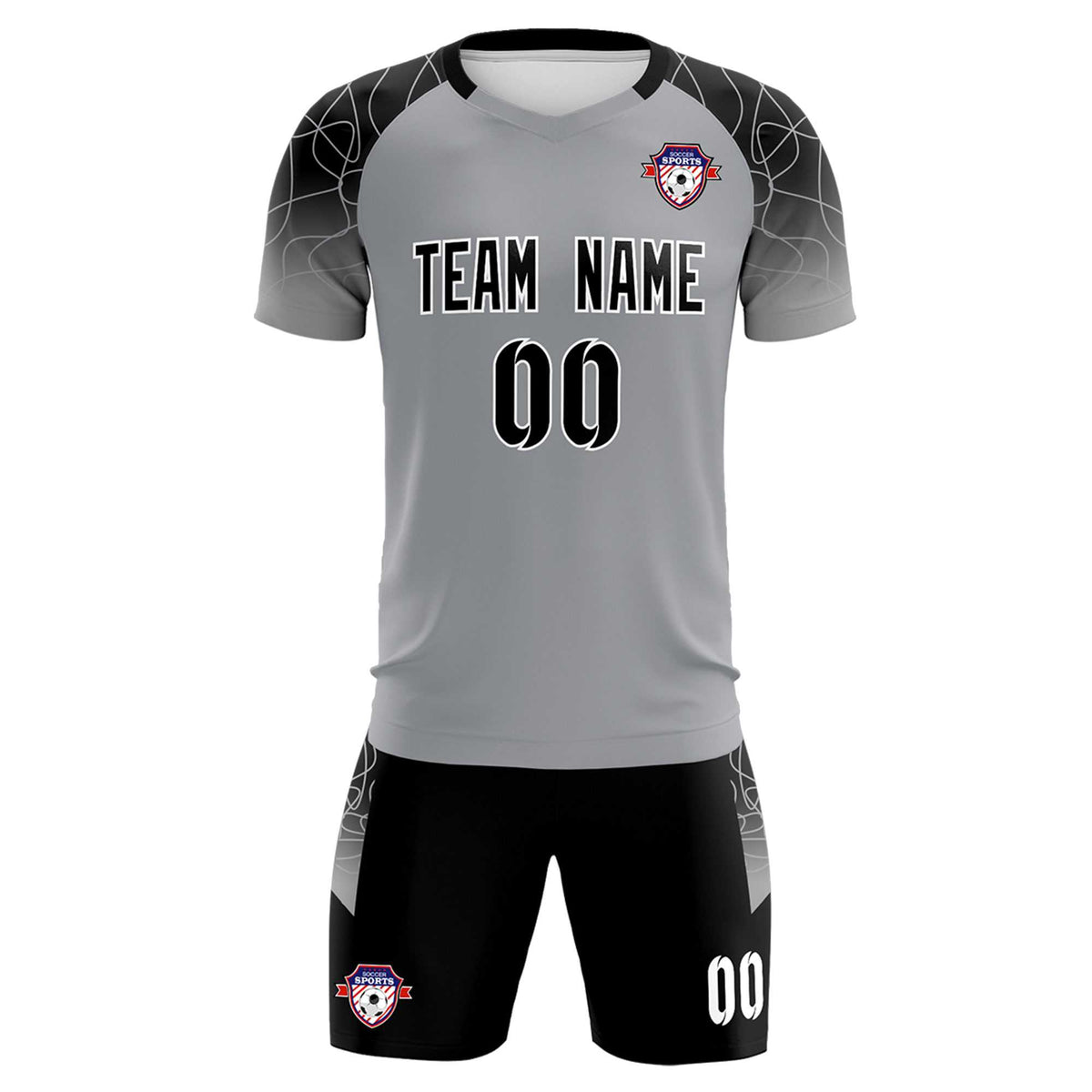 Custom Silver Classic Soccer Training Sets Jersey For Adults/Kids