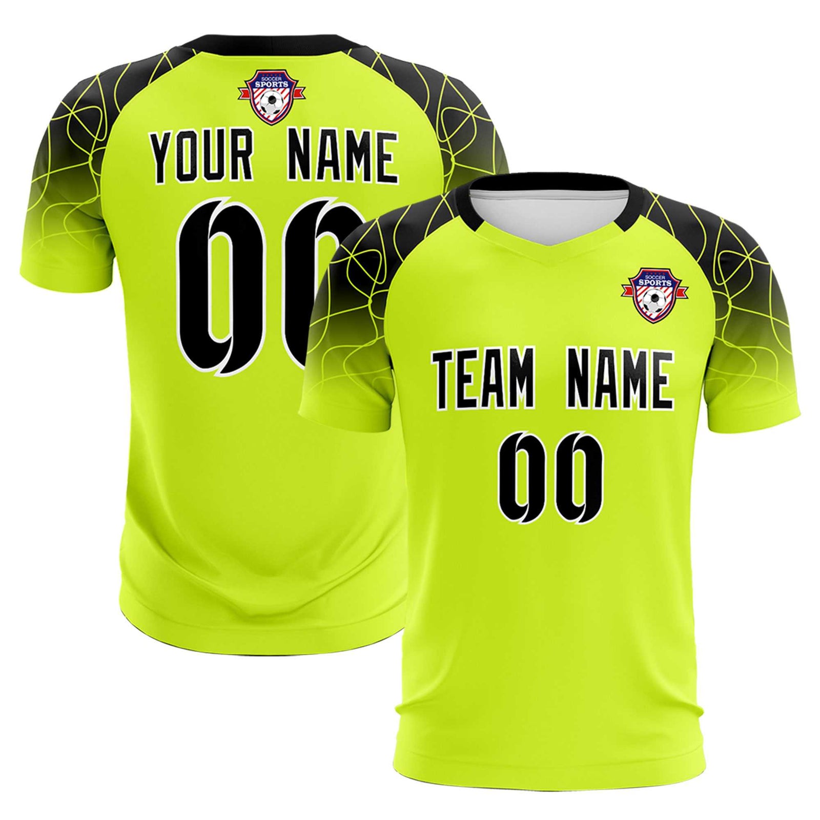 Custom Neon Green Classic Soccer Training Sets Jersey For Adults/Kids