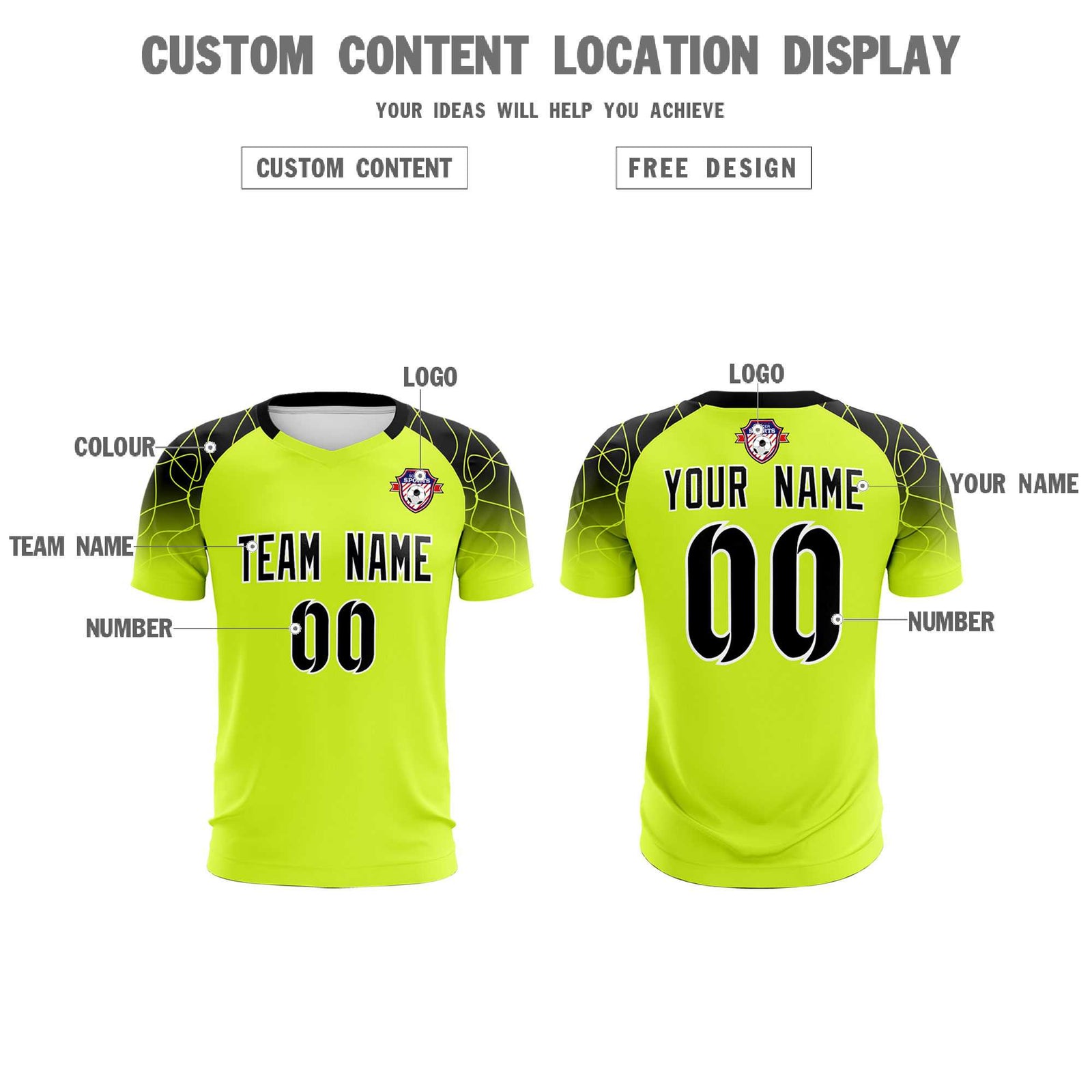 Custom Neon Green Classic Soccer Training Sets Jersey For Adults/Kids