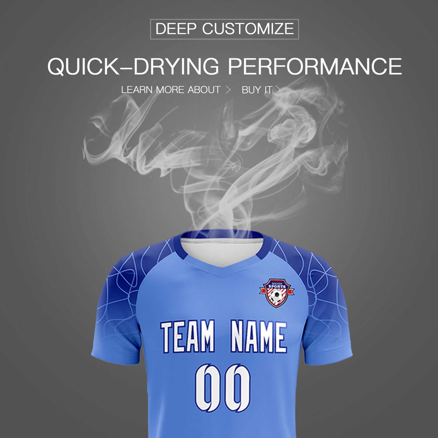 Custom Light Blue Classic Soccer Training Sets Jersey For Adults/Kids