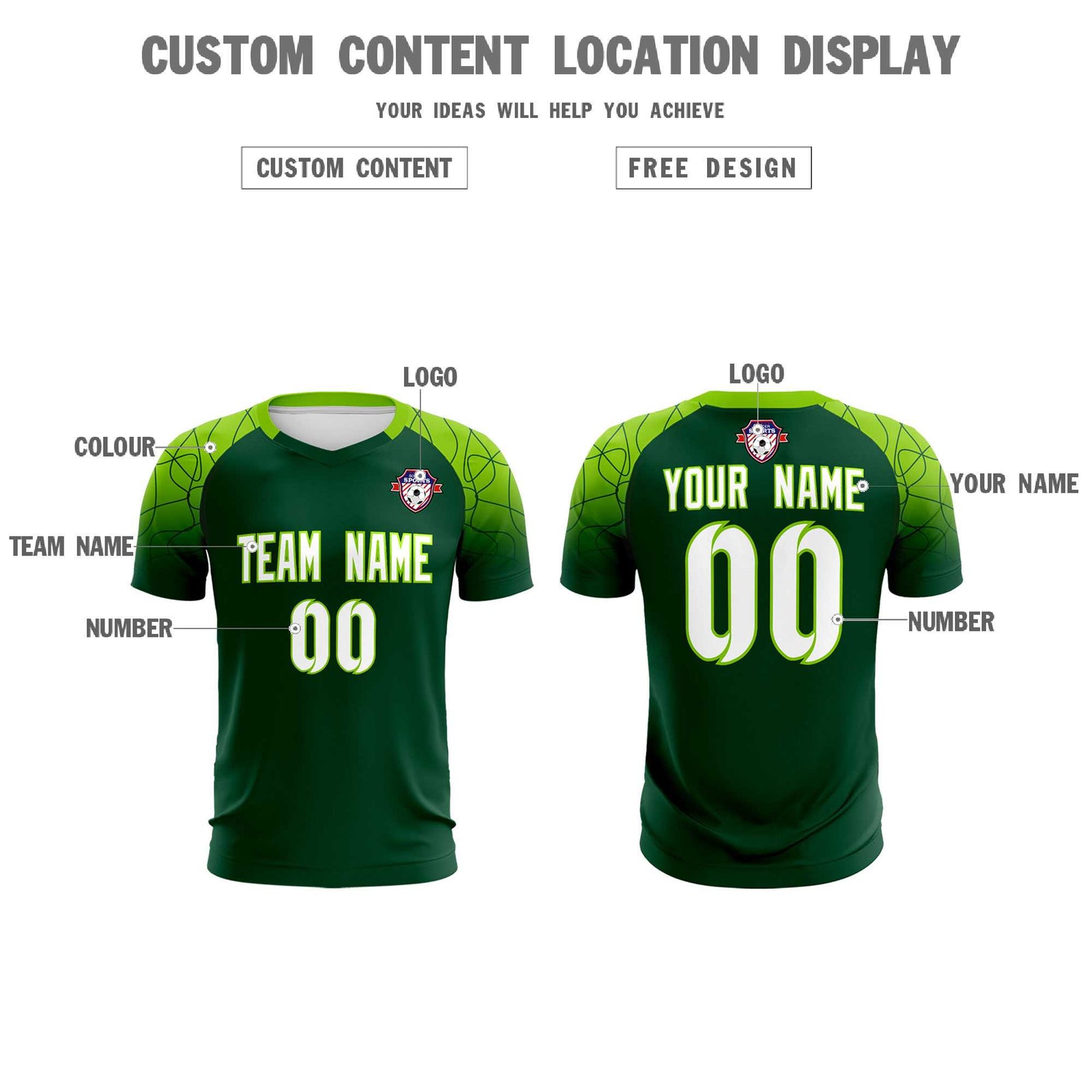 Custom Green Classic Soccer Training Sets Jersey For Adults/Kids