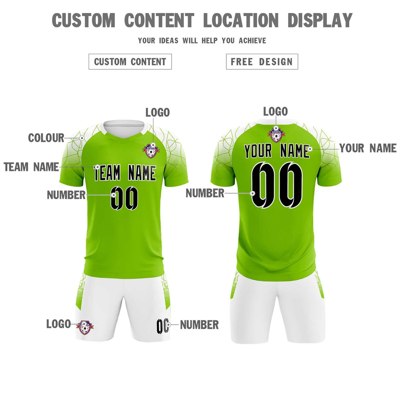 Custom Green Classic Soccer Training Sets Jersey For Adults/Kids
