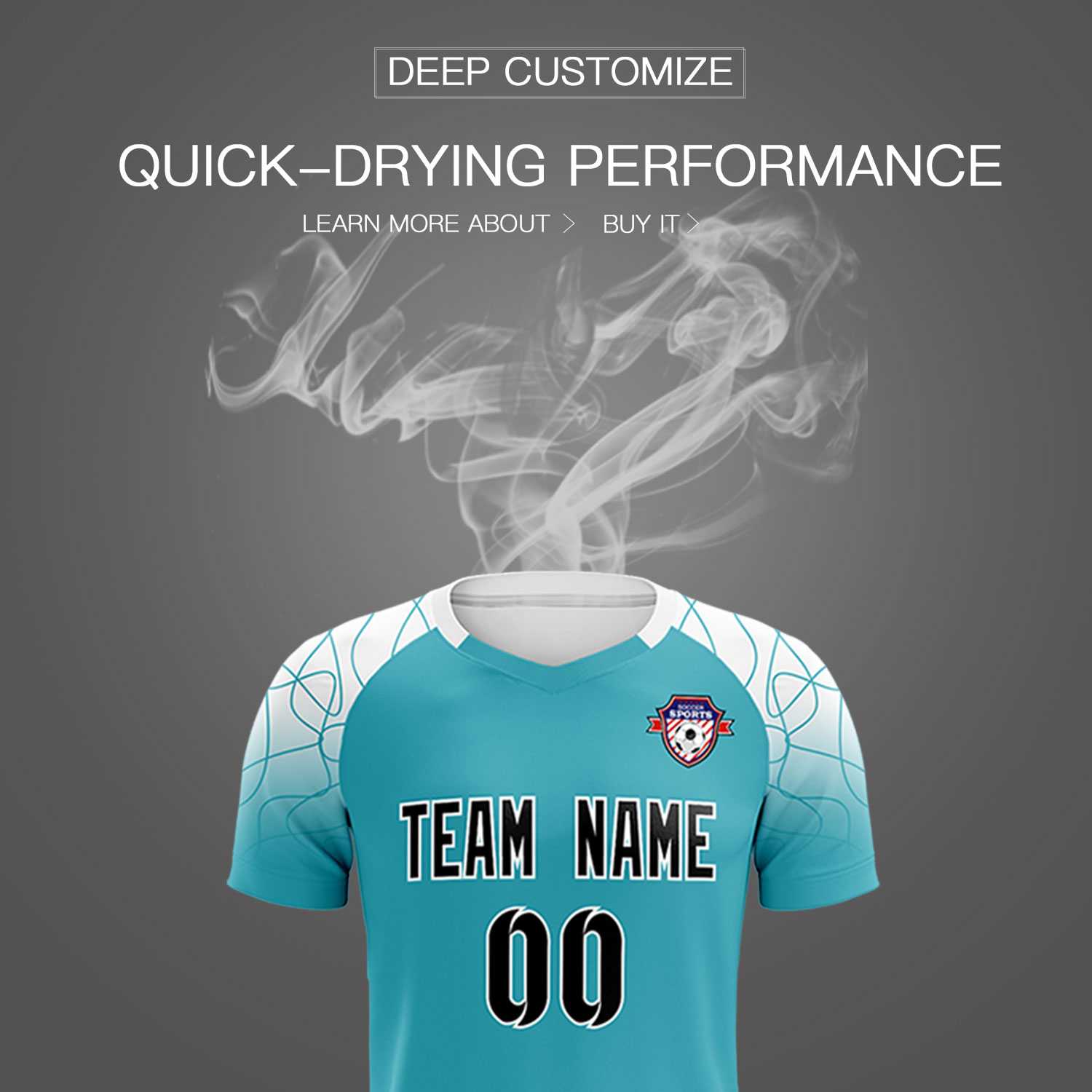 Custom Aqua Classic Soccer Training Sets Jersey For Adults/Kids