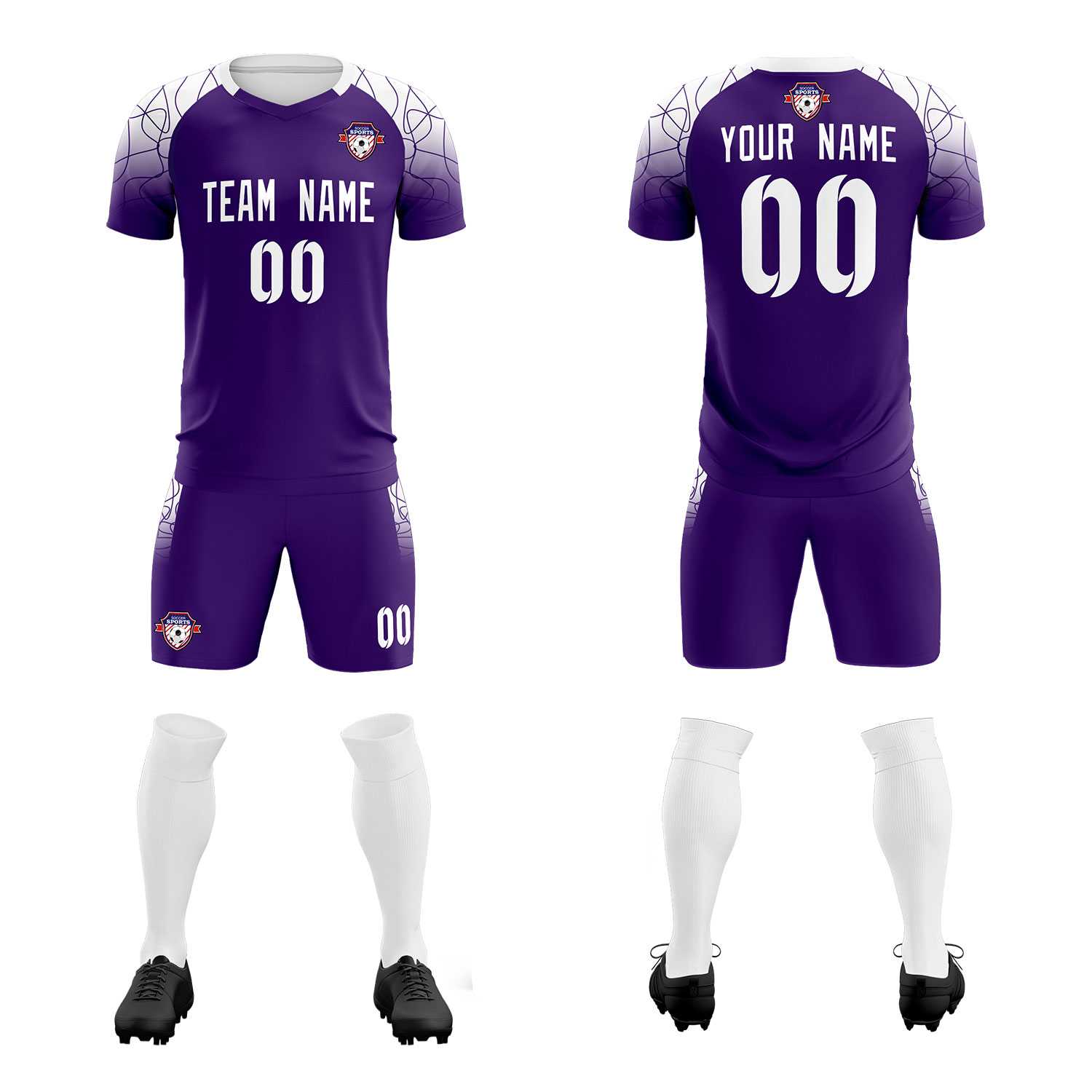 Custom Purple Classic Soccer Training Sets Jersey For Adults/Kids