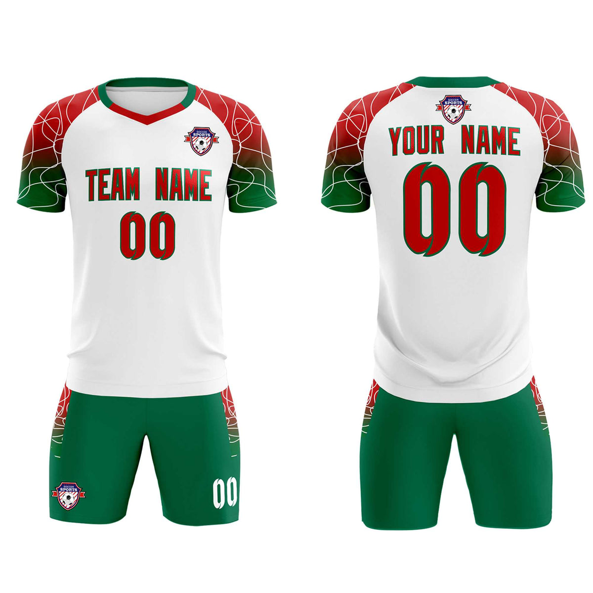 Custom White Classic Soccer Training Sets Jersey For Adults/Kids