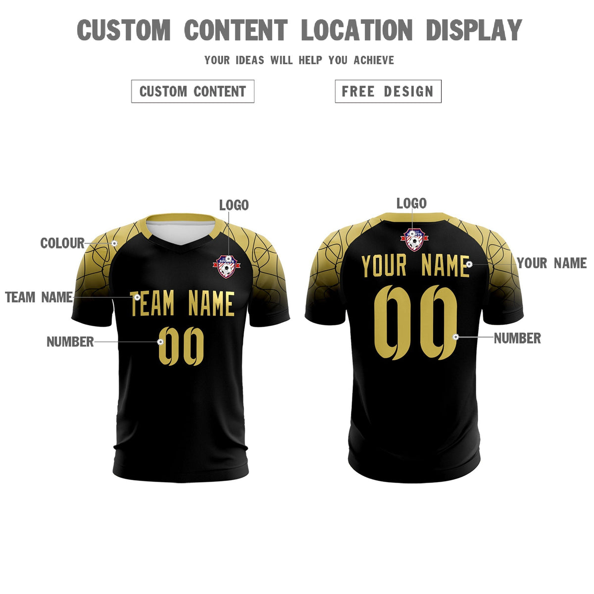 Custom Black Classic Soccer Training Sets Jersey For Adults/Kids