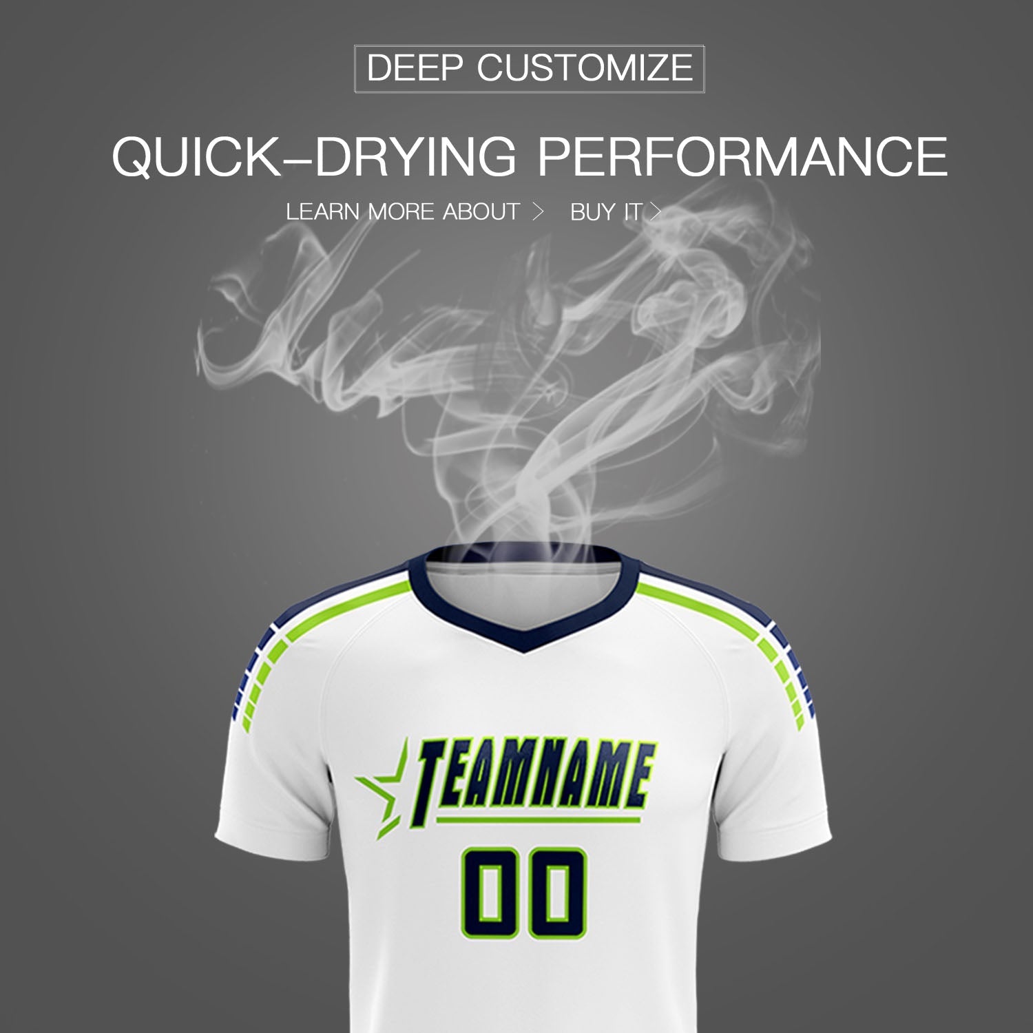 Custom White Raglan Shoulder Striped Soccer Tops/Sets Jersey