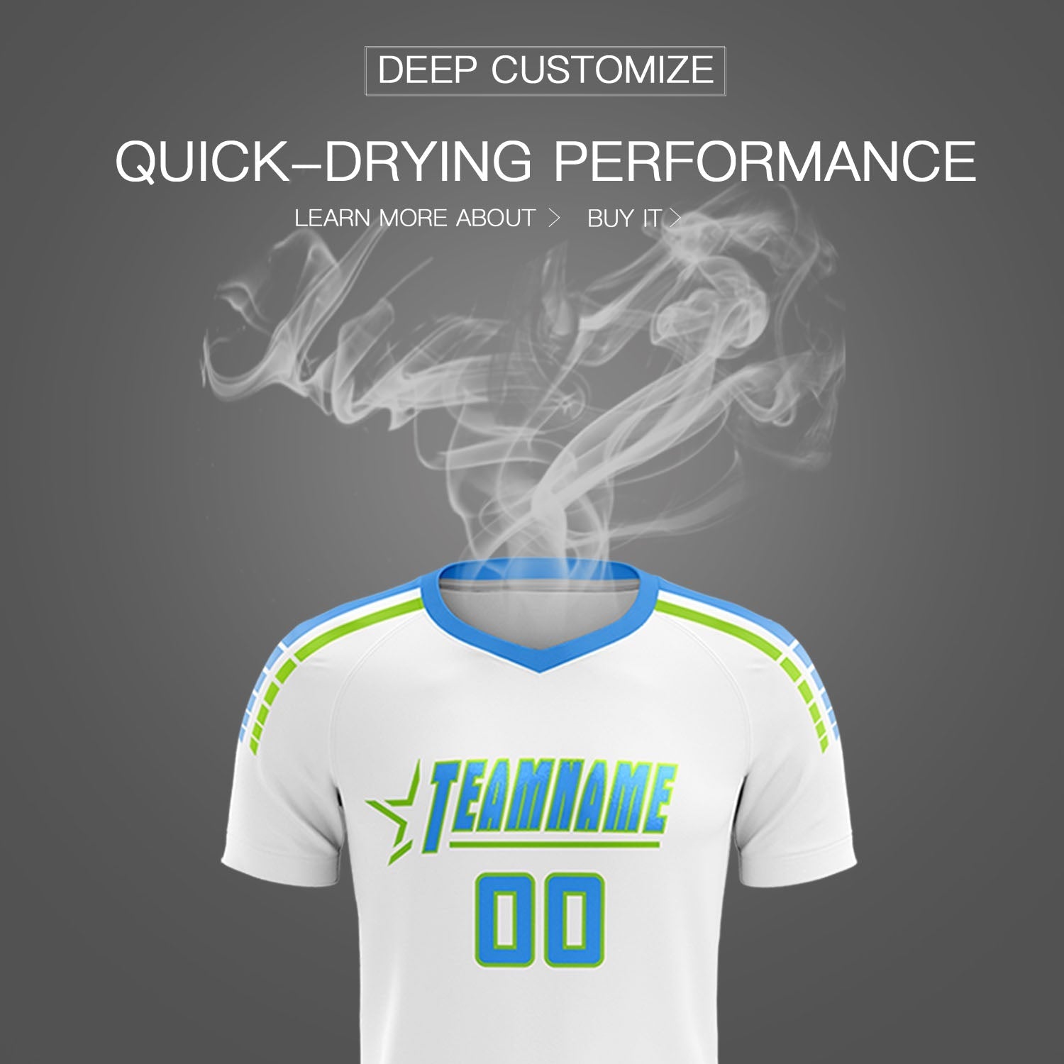 Custom White Raglan Shoulder Striped Soccer Tops/Sets Jersey