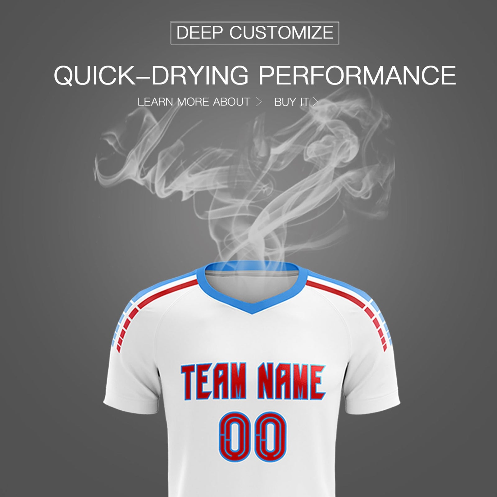 Custom White Raglan Shoulder Striped Soccer Tops/Sets Jersey