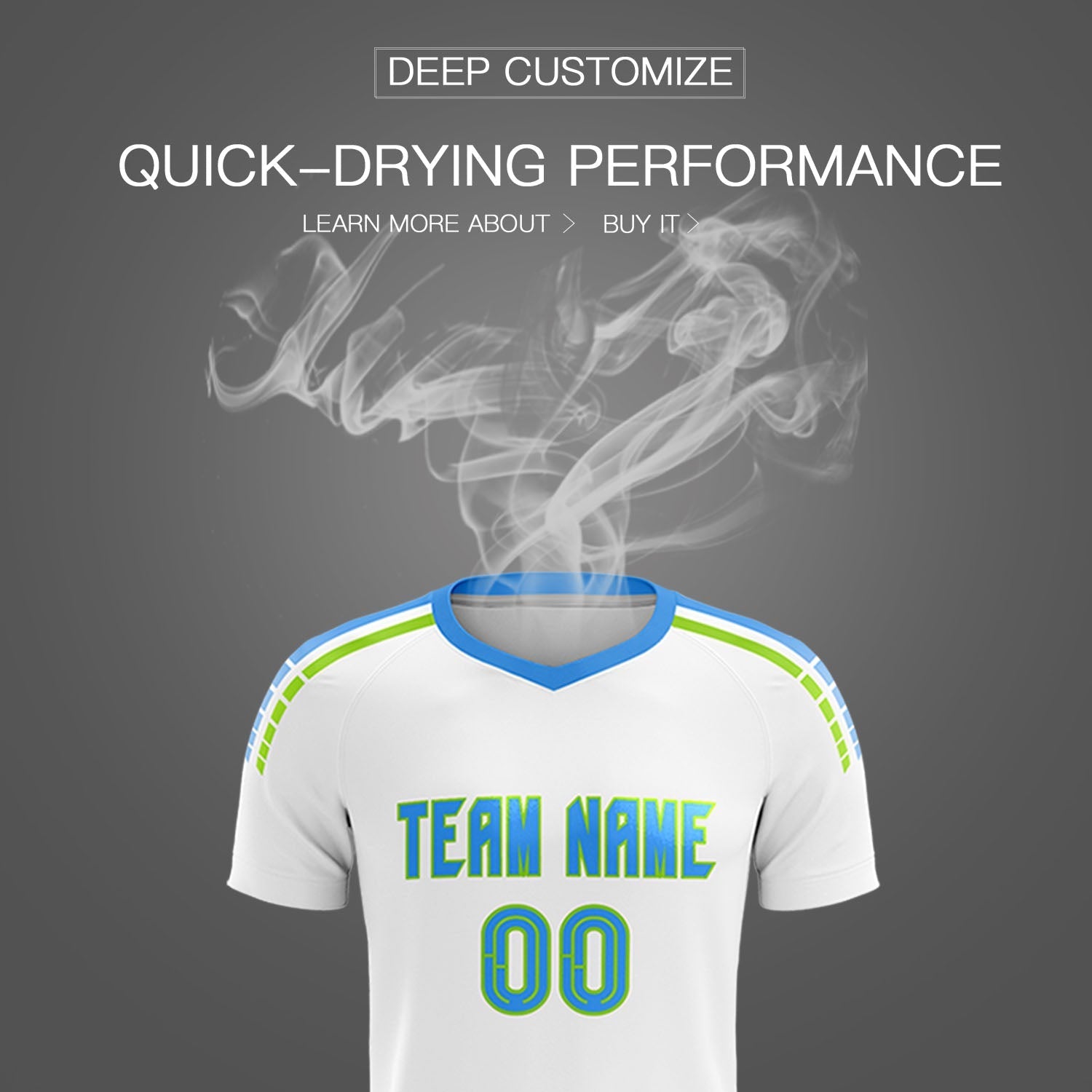 Custom White Raglan Shoulder Striped Soccer Tops/Sets Jersey