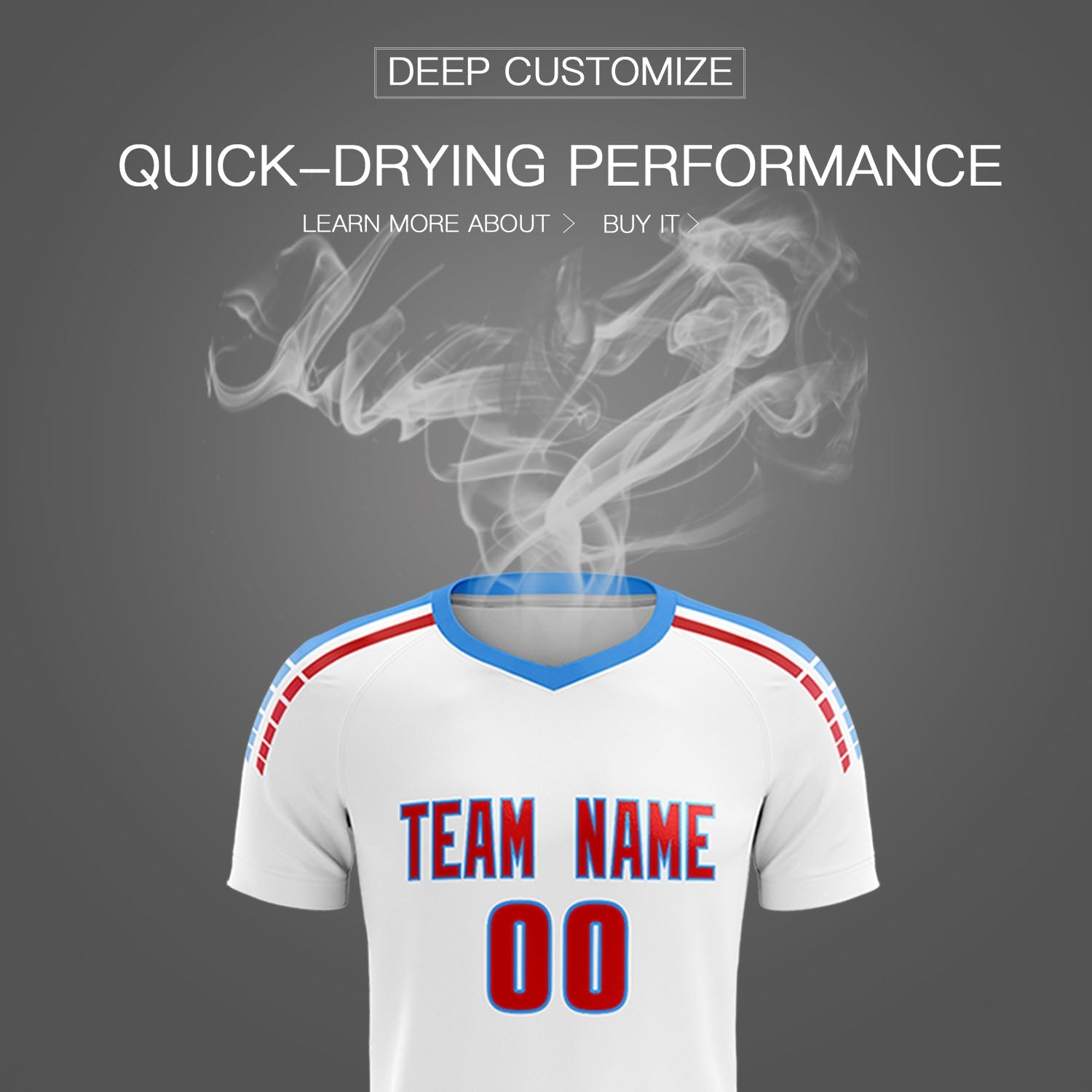 Custom White Raglan Shoulder Striped Soccer Tops/Sets Jersey