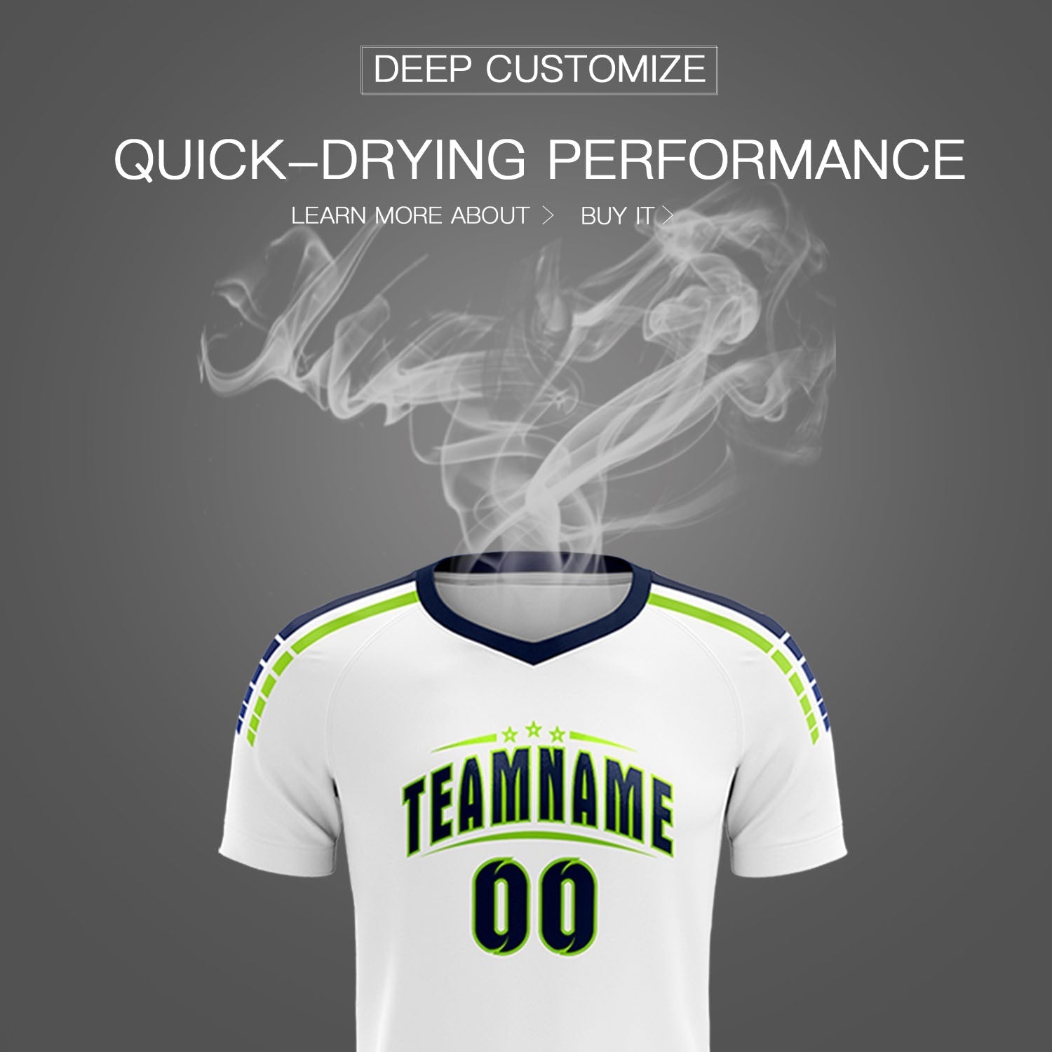 Custom White Raglan Shoulder Striped Soccer Tops/Sets Jersey