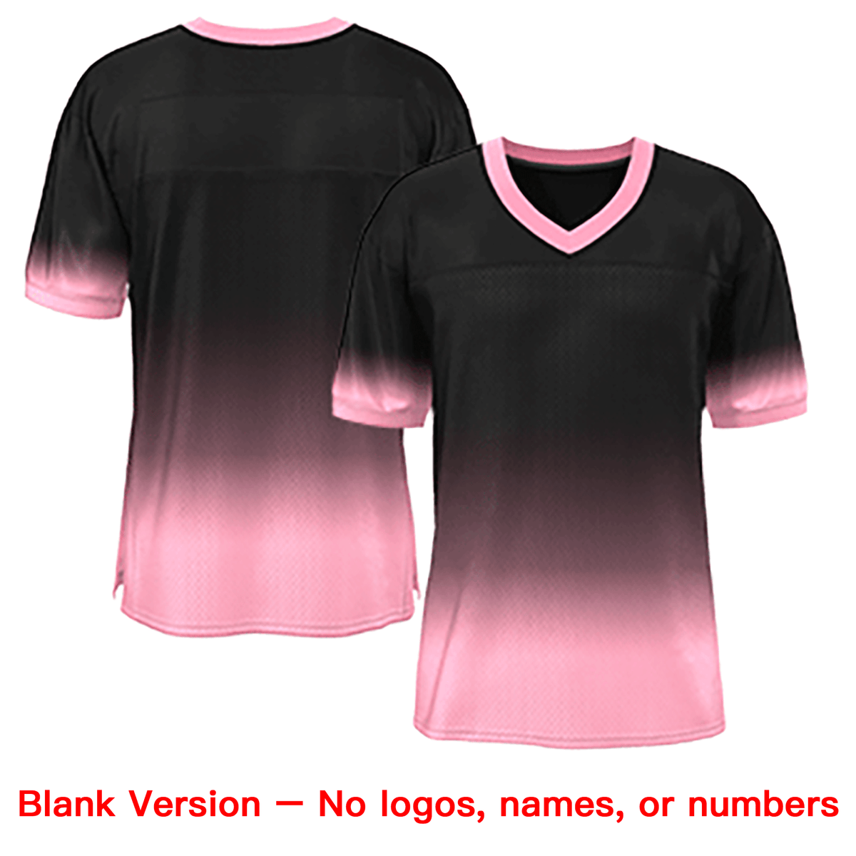 Custom Black Pink-White Gradient Fashion Personalized Team Football Jersey