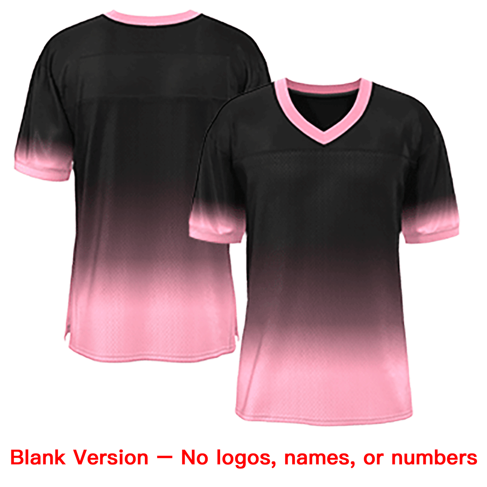 Custom Black Pink-White Gradient Fashion Personalized Team Football Jersey