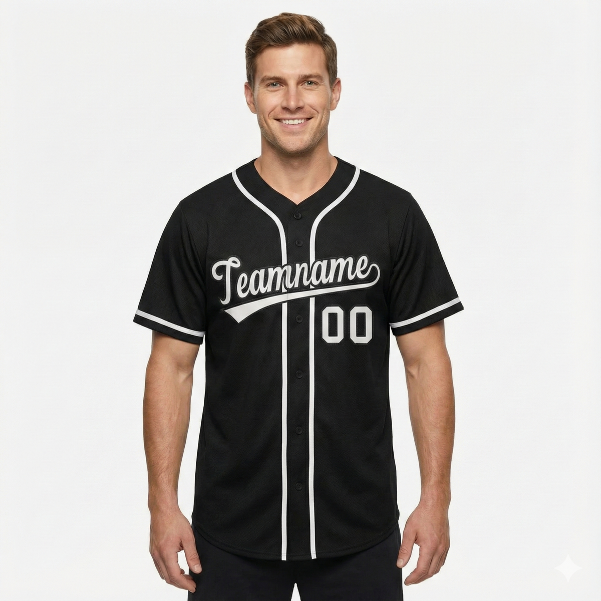Custom Black White Classic Style Authentic Baseball Jersey For Men