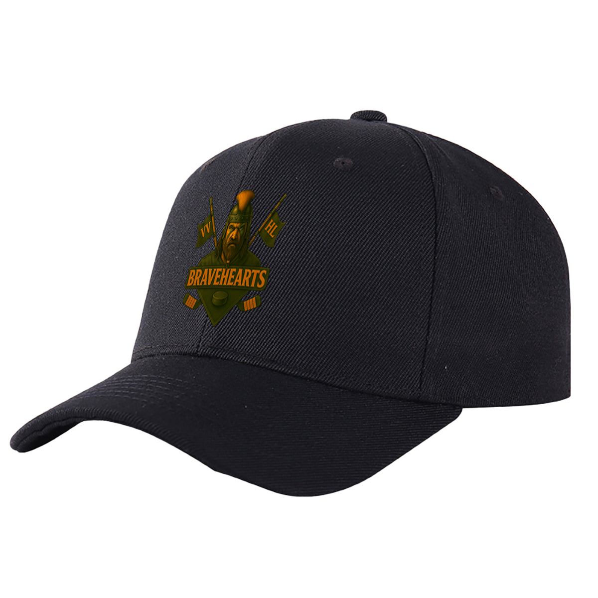 VVHL Black S9-Bravehearts 3D Puff Embroidery Flat Embroidery Baseball Cap