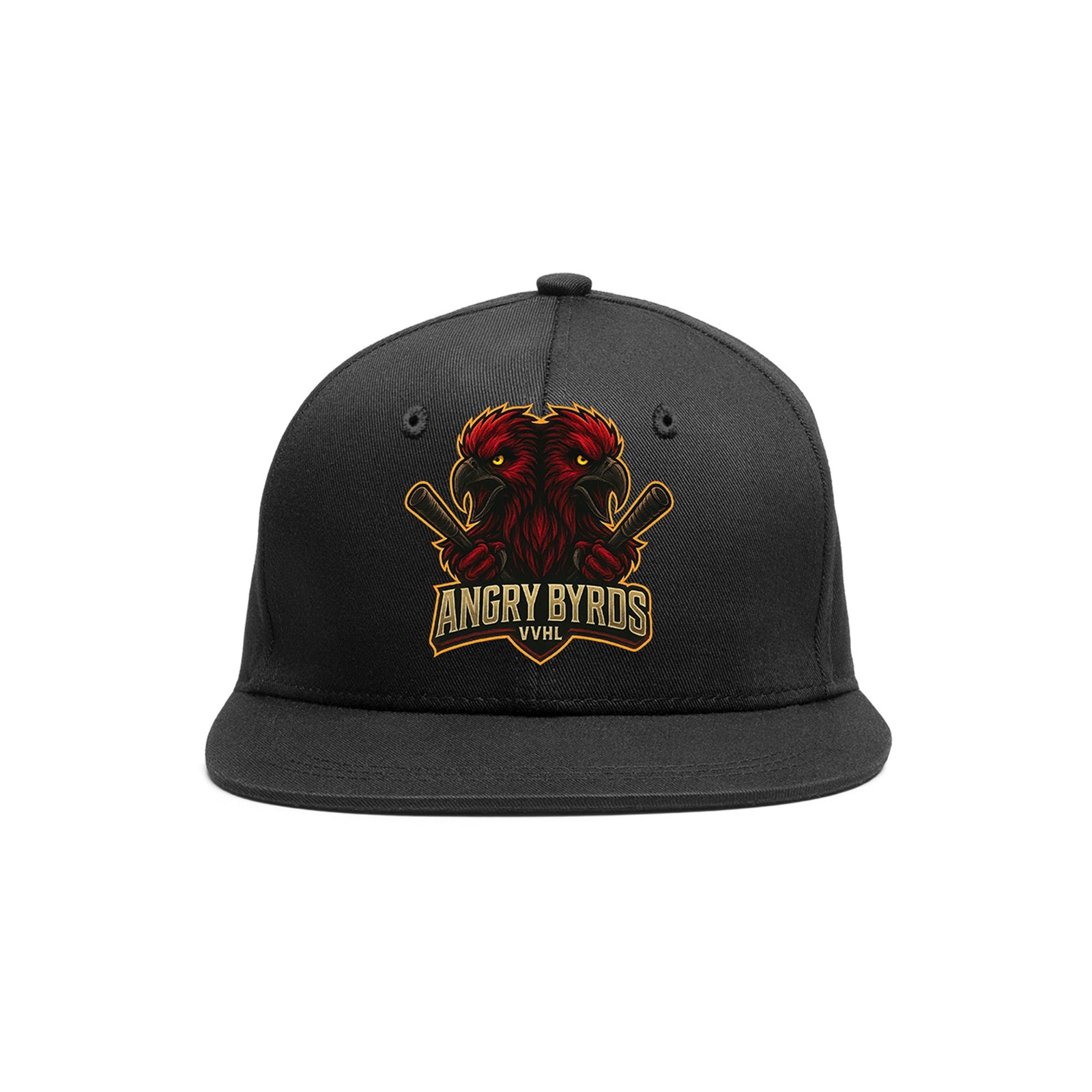 VVHL Black S7-Angry-Byrds-2 3D Puff Embroidery Flat Embroidery Baseball Cap