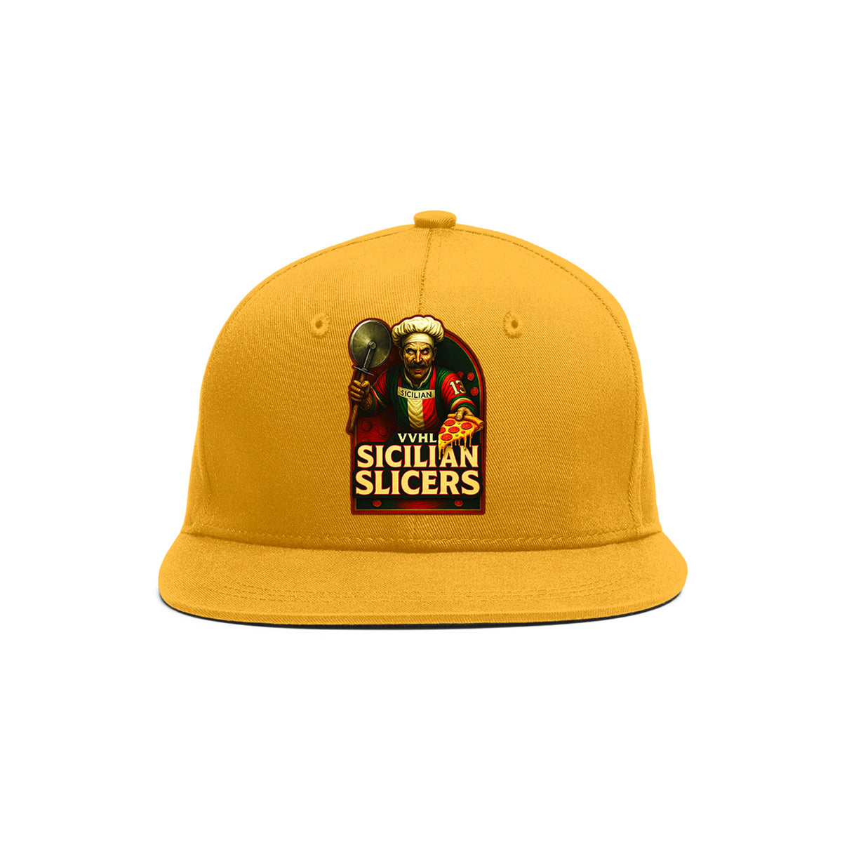 VVHL Old Gold S8-Sicilian-Slicers 3D Puff Embroidery Flat Embroidery Baseball Cap