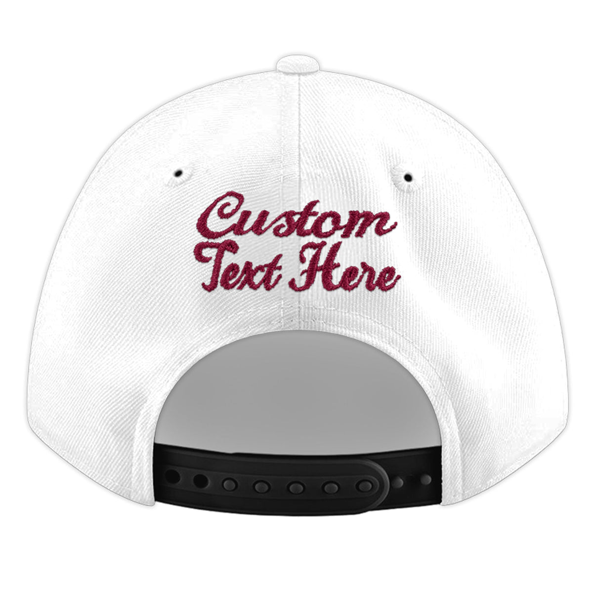 Custom White 3D Puff Embroidery Flat Embroidery Casual Sport Baseball Cap