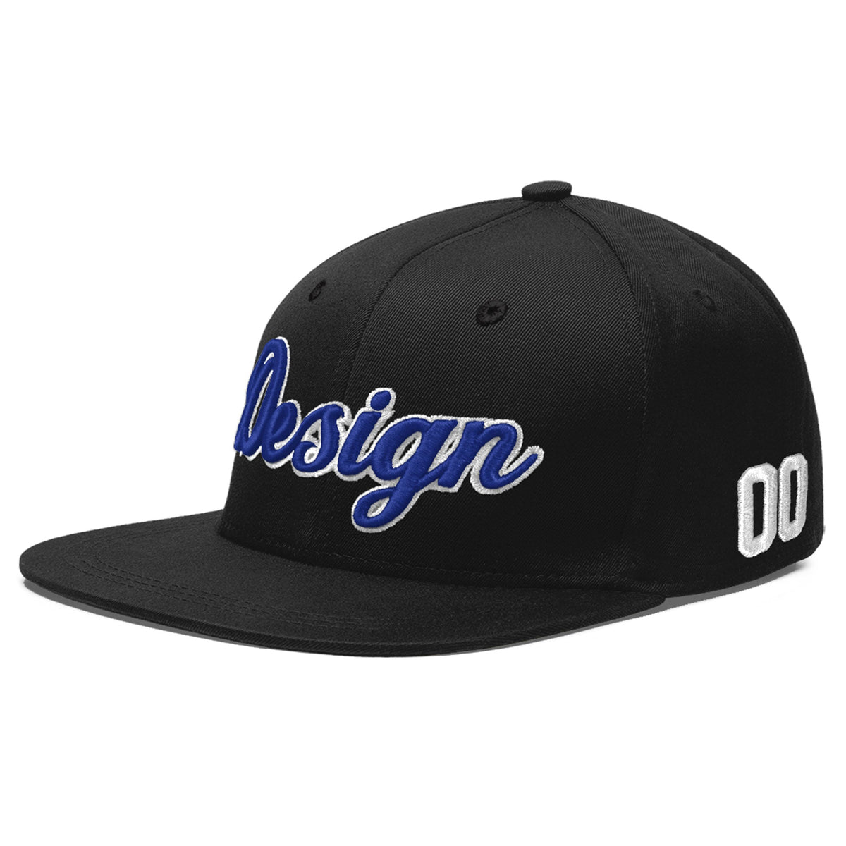 Custom Black 3D Puff Embroidery Flat Embroidery Casual Sport Baseball Cap