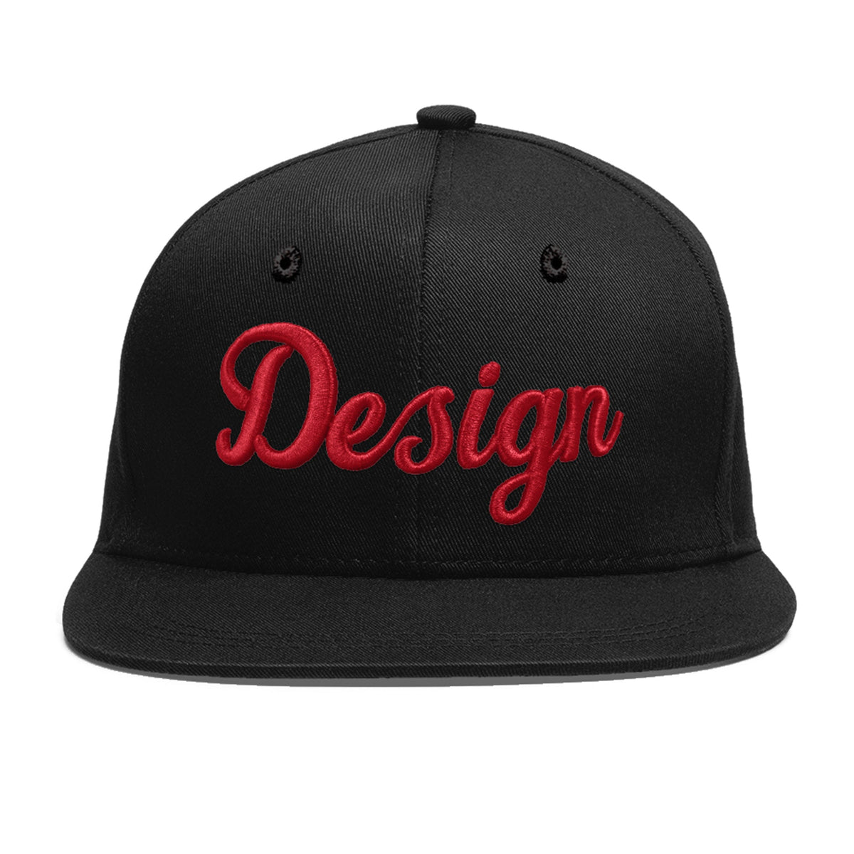 Custom Black 3D Puff Embroidery Flat Embroidery Casual Sport Baseball Cap