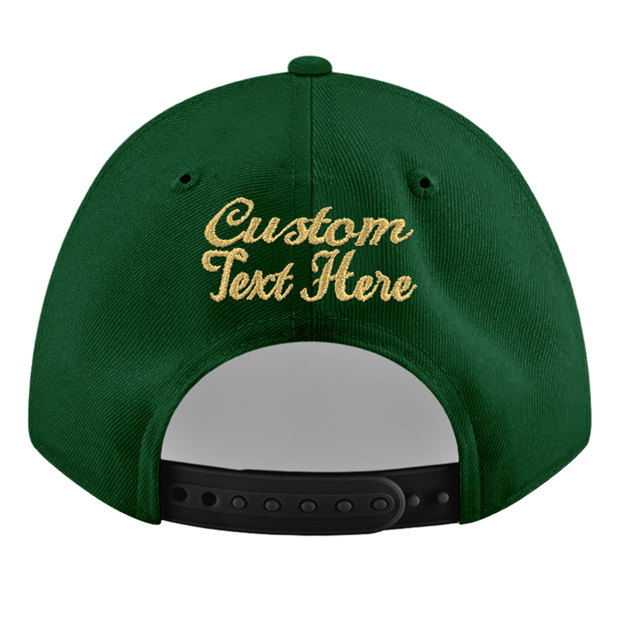 Custom Green 3D Puff Embroidery Flat Embroidery Casual Sport Baseball Cap