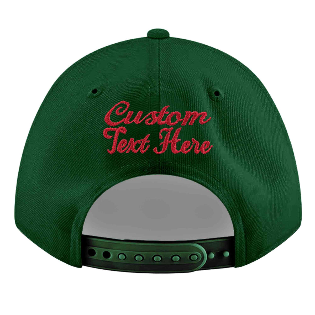 Custom Green 3D Puff Embroidery Flat Embroidery Casual Sport Baseball Cap