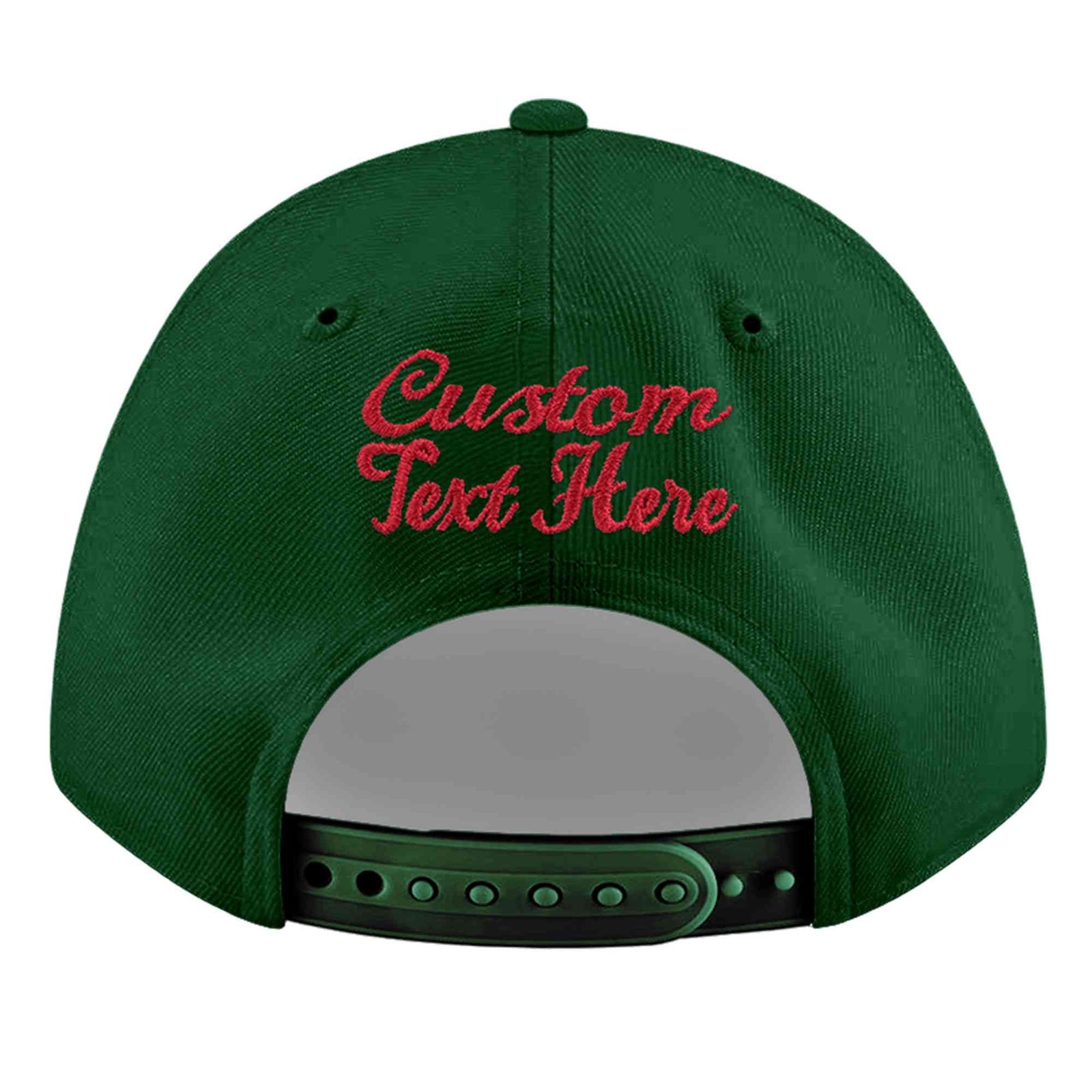 Custom Green 3D Puff Embroidery Flat Embroidery Casual Sport Baseball Cap