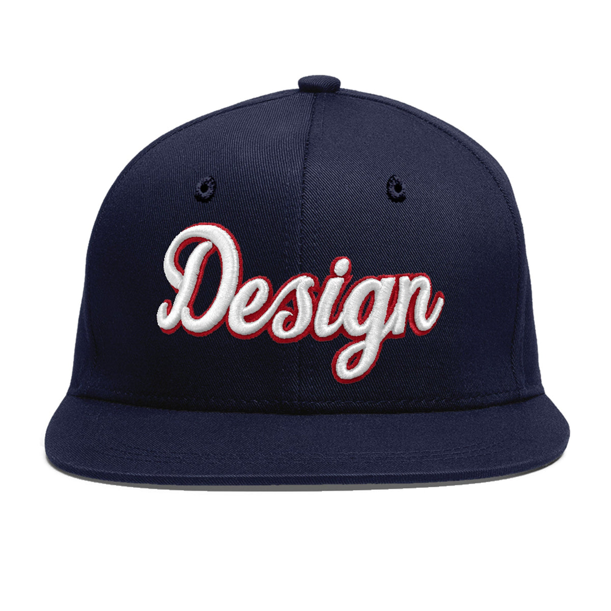 Custom Navy 3D Puff Embroidery Flat Embroidery Casual Sport Baseball Cap