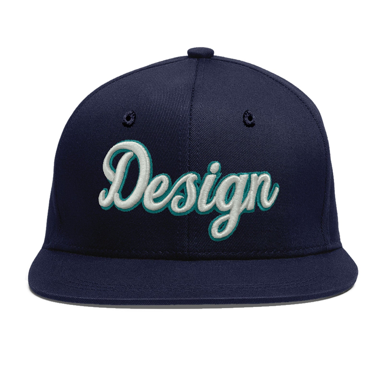 Custom Navy 3D Puff Embroidery Flat Embroidery Casual Sport Baseball Cap