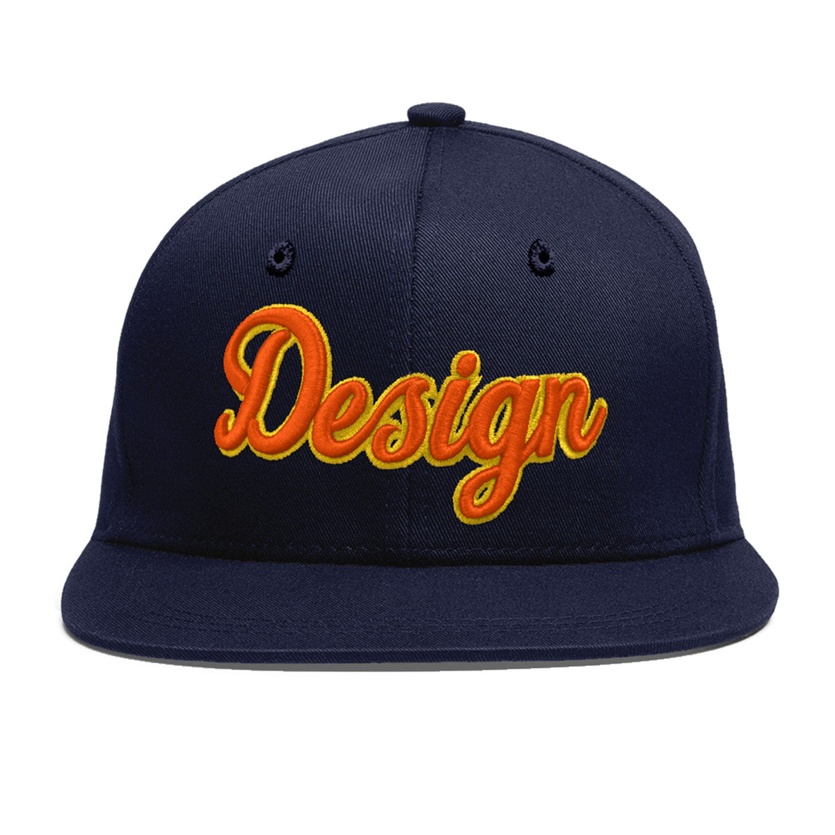 Custom Navy 3D Puff Embroidery Flat Embroidery Casual Sport Baseball Cap