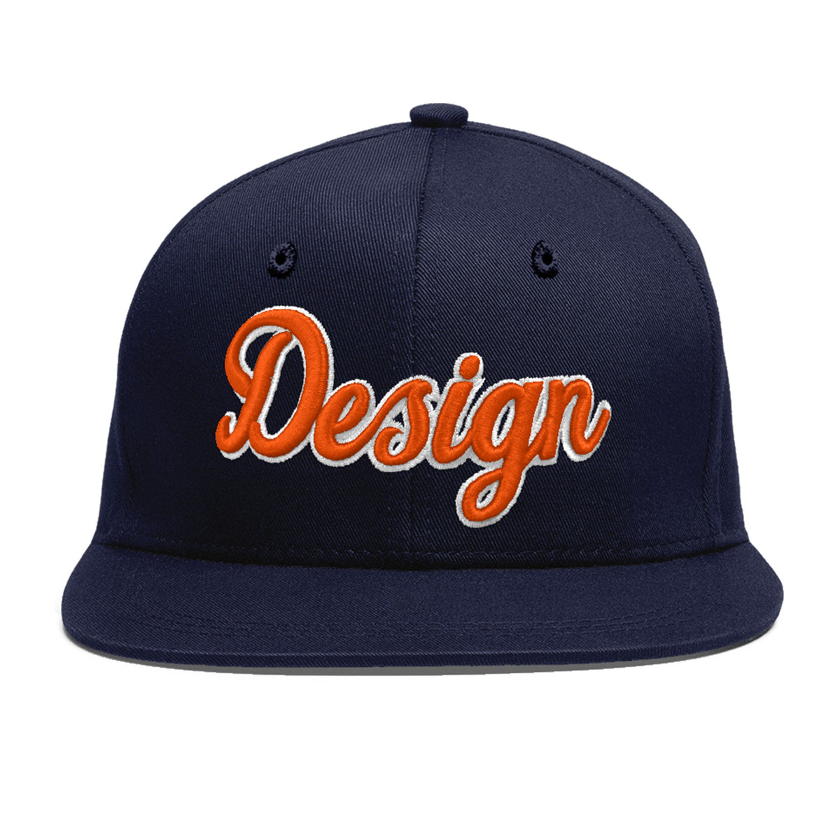 Custom Navy 3D Puff Embroidery Flat Embroidery Casual Sport Baseball Cap