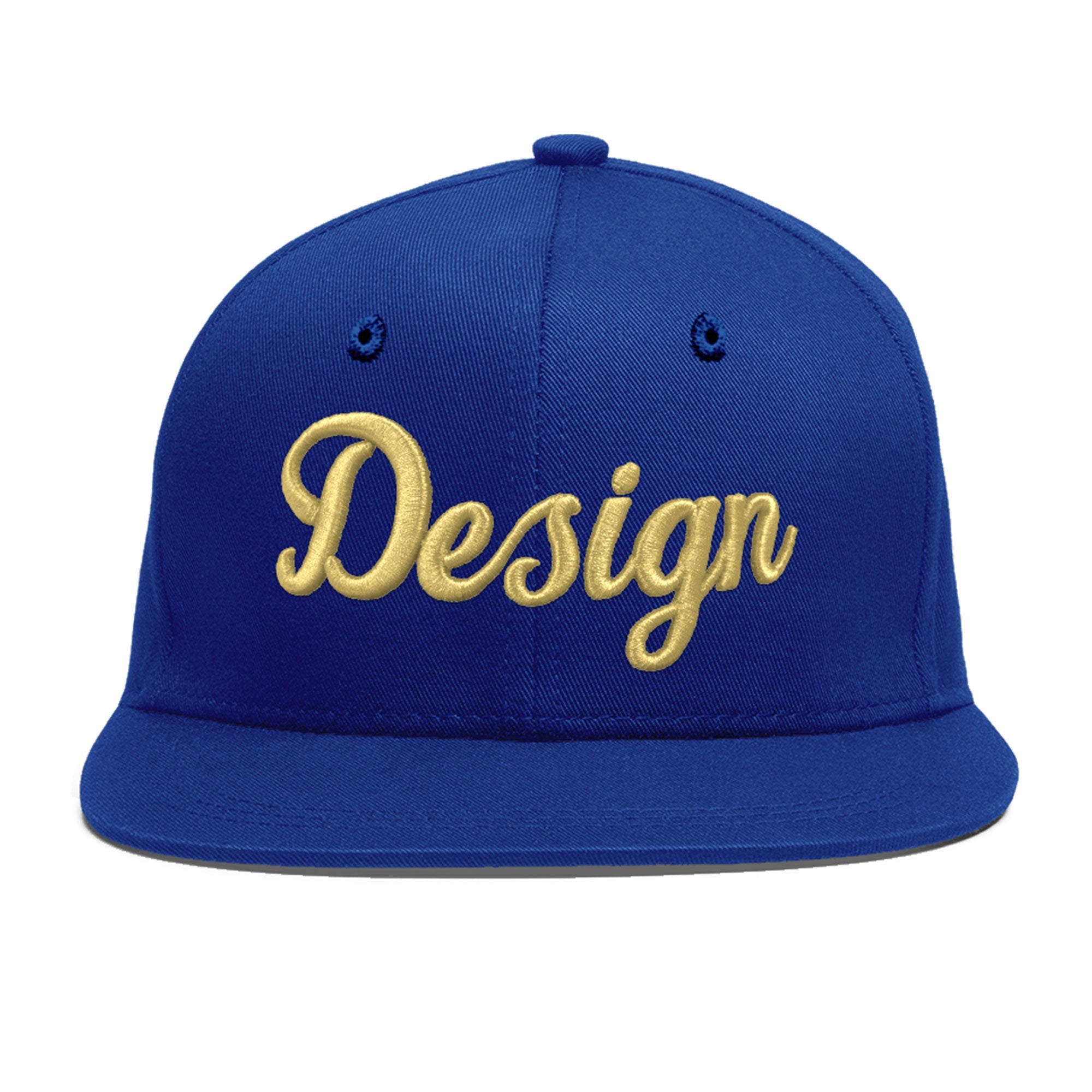 Custom Royal Khaki 3D Puff Embroidery Flat Embroidery Casual Sport Baseball Cap