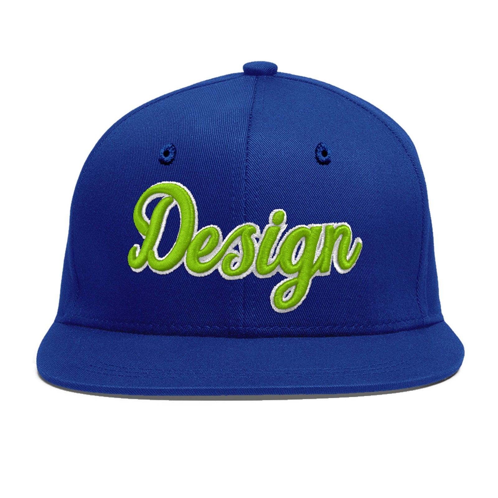 Custom Royal 3D Puff Embroidery Flat Embroidery Casual Sport Baseball Cap