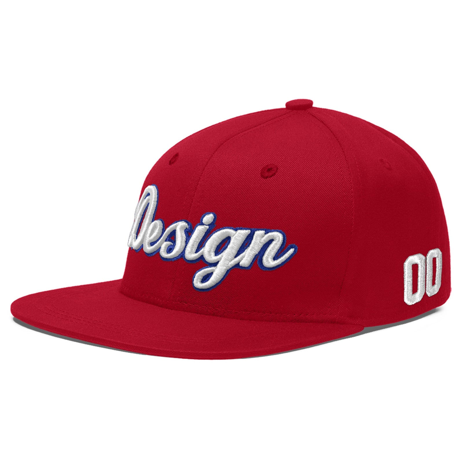 Custom Red 3D Puff Embroidery Flat Embroidery Casual Sport Baseball Cap