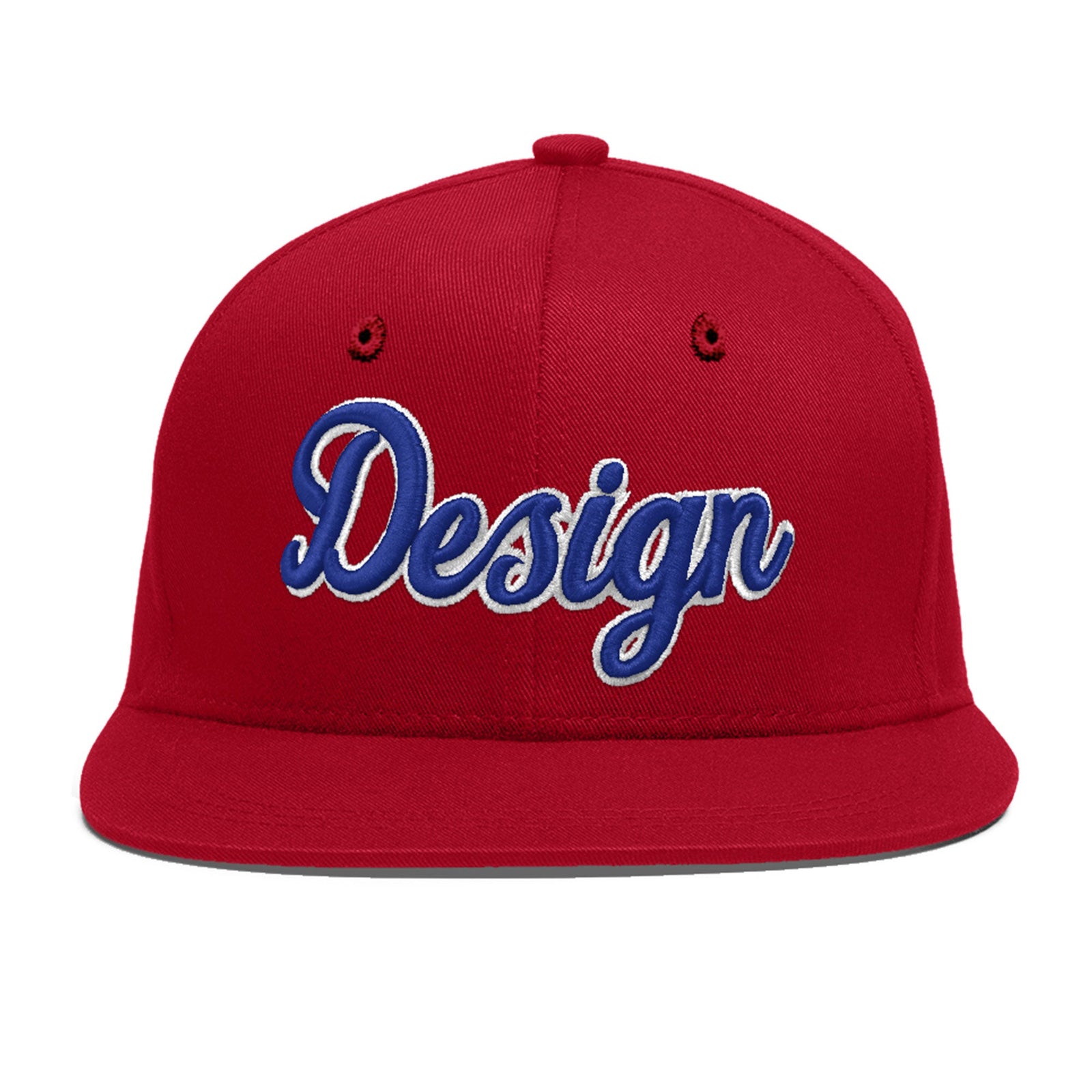 Custom Red 3D Puff Embroidery Flat Embroidery Casual Sport Baseball Cap