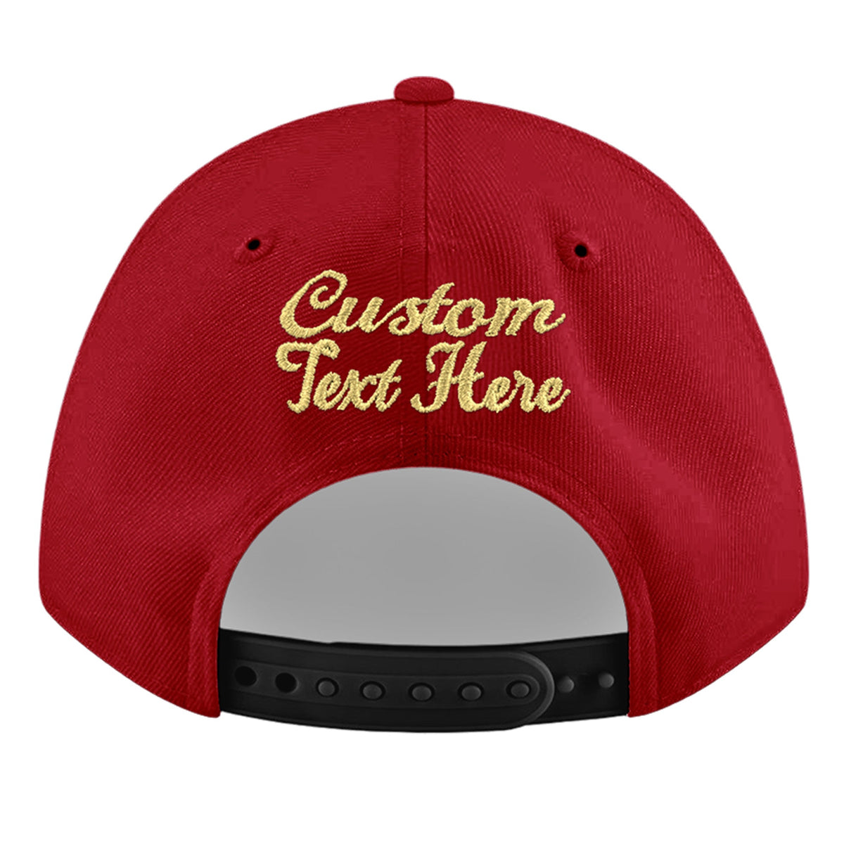 Custom Red 3D Puff Embroidery Flat Embroidery Casual Sport Baseball Cap