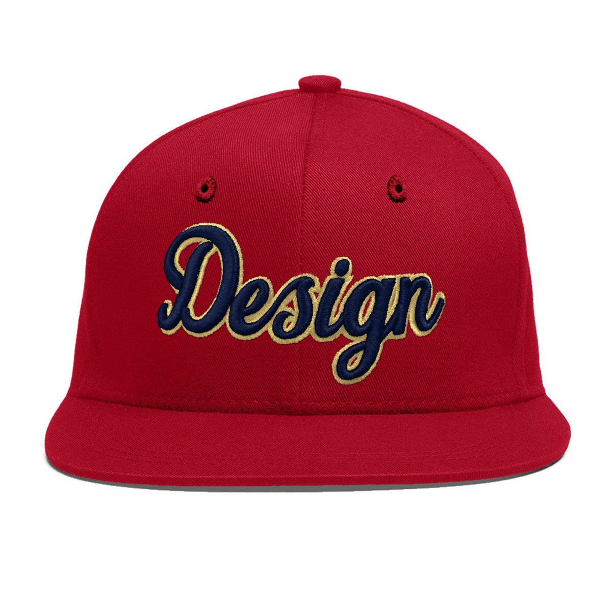 Custom Red 3D Puff Embroidery Flat Embroidery Casual Sport Baseball Cap