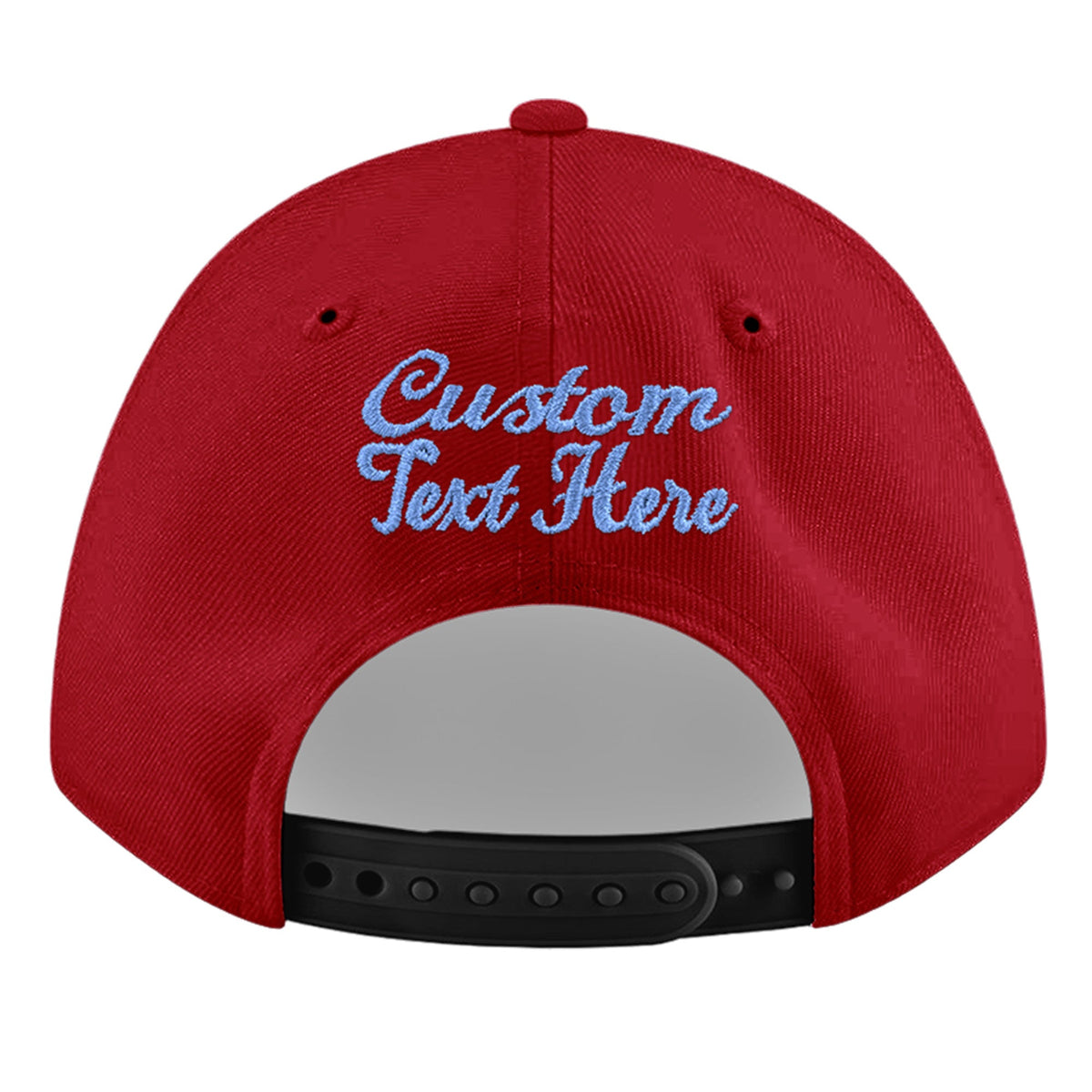 Custom Red 3D Puff Embroidery Flat Embroidery Casual Sport Baseball Cap