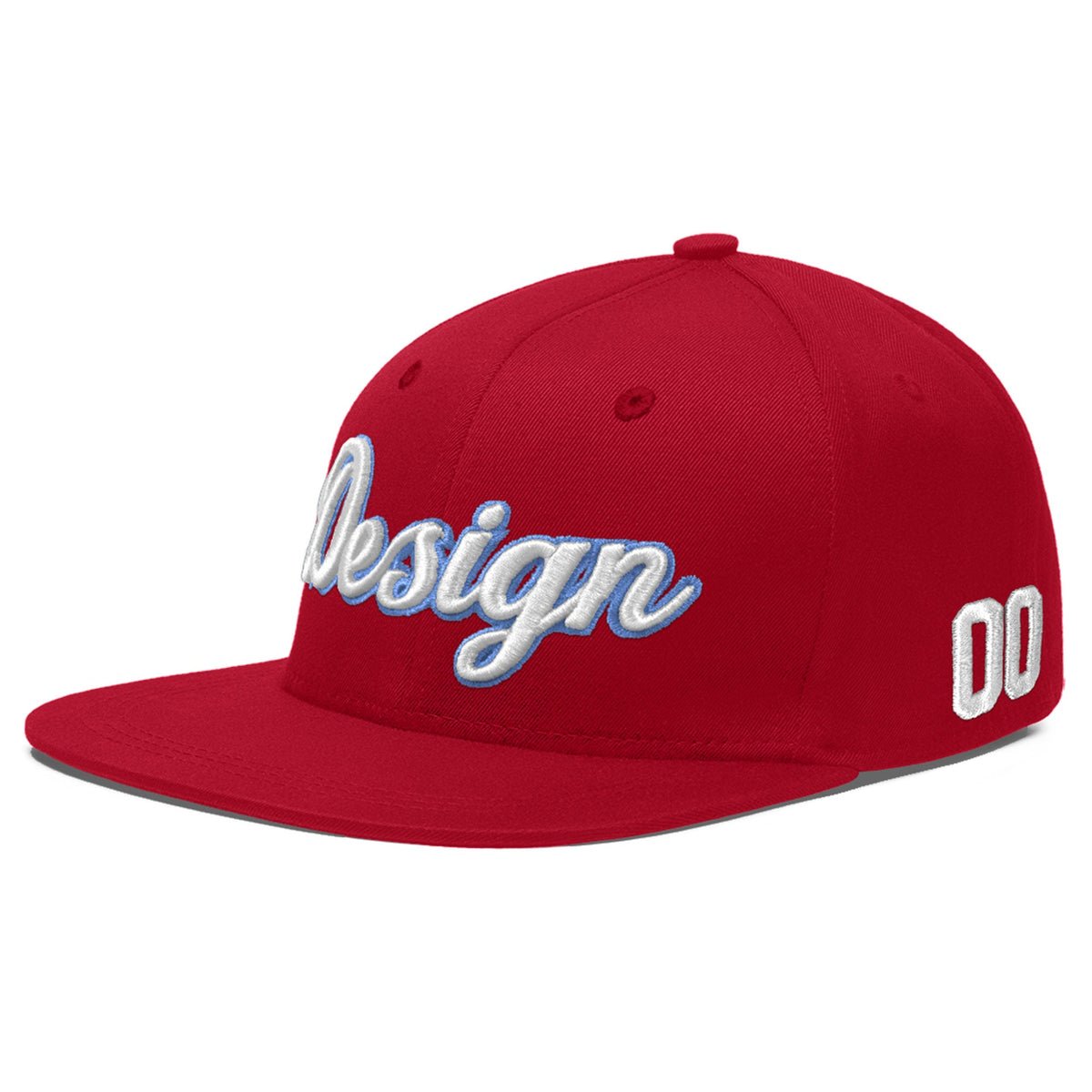 Custom Red 3D Puff Embroidery Flat Embroidery Casual Sport Baseball Cap