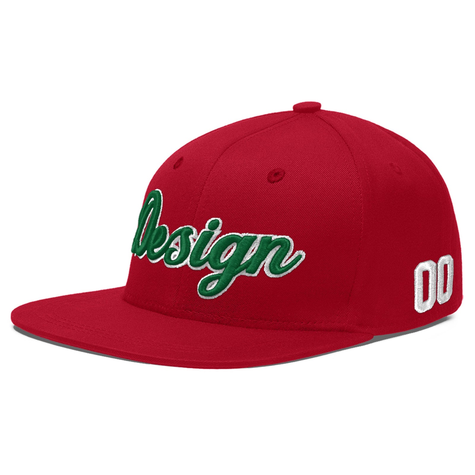 Custom Red 3D Puff Embroidery Flat Embroidery Casual Sport Baseball Cap