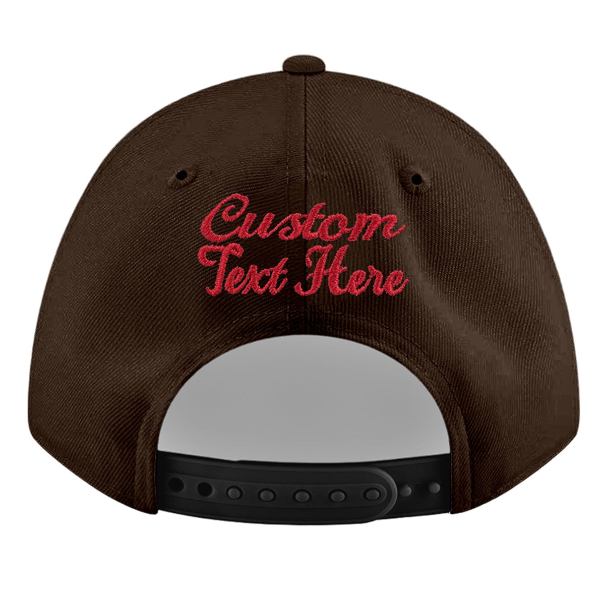 Custom Brown 3D Puff Embroidery Flat Embroidery Casual Sport Baseball Cap