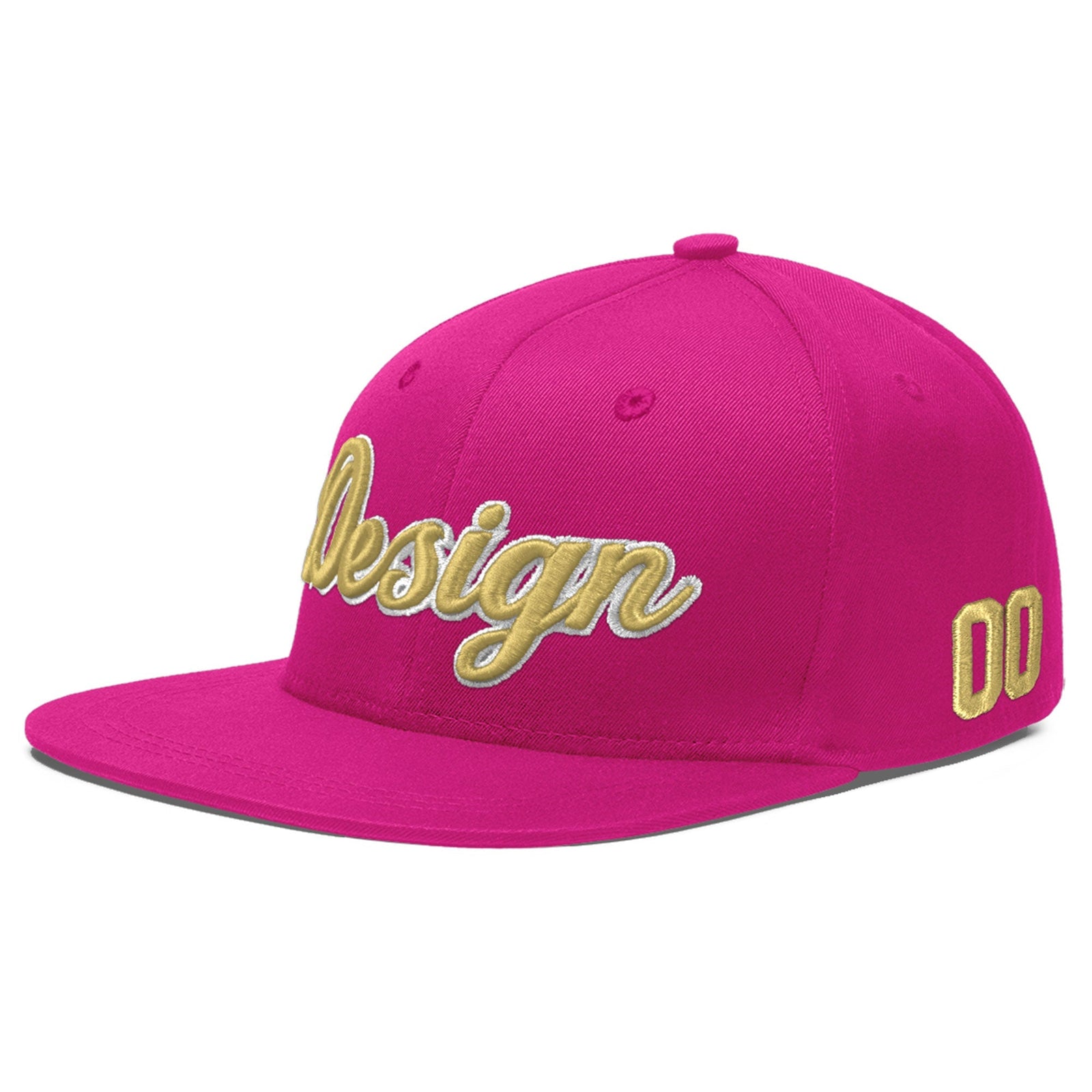 Custom Rose Red 3D Puff Embroidery Flat Embroidery Casual Sport Baseball Cap