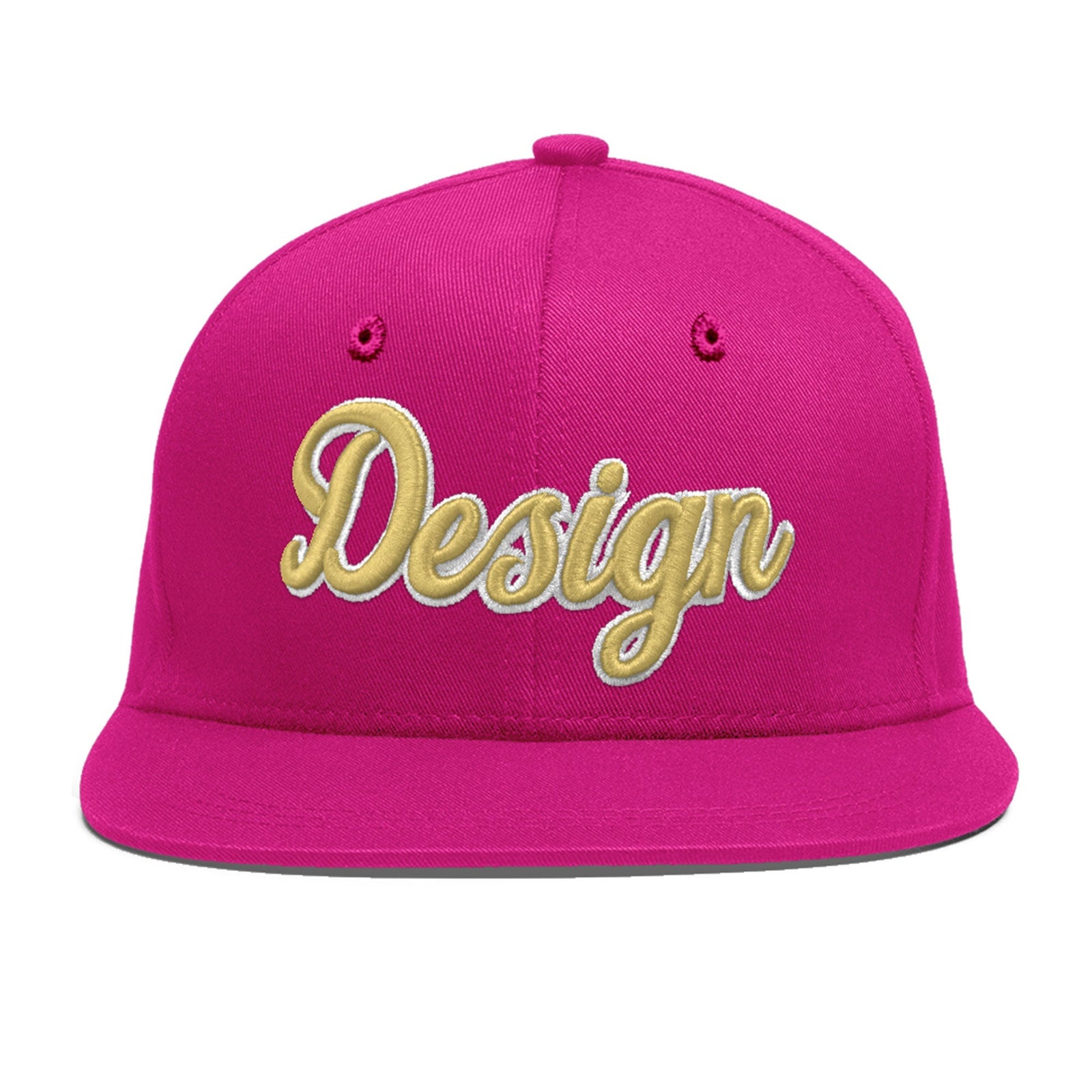 Custom Rose Red 3D Puff Embroidery Flat Embroidery Casual Sport Baseball Cap