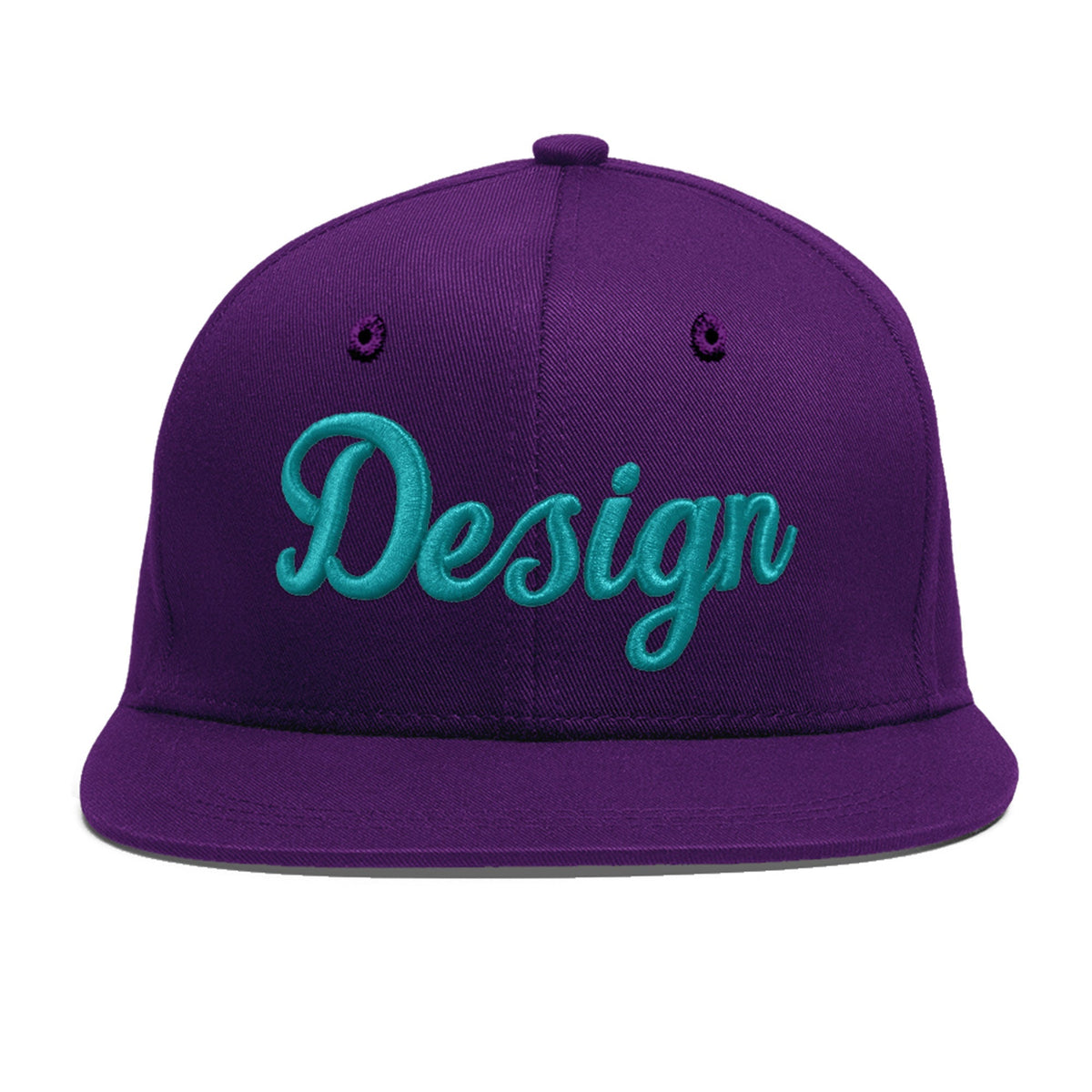 Custom Purple 3D Puff Embroidery Flat Embroidery Casual Sport Baseball Cap
