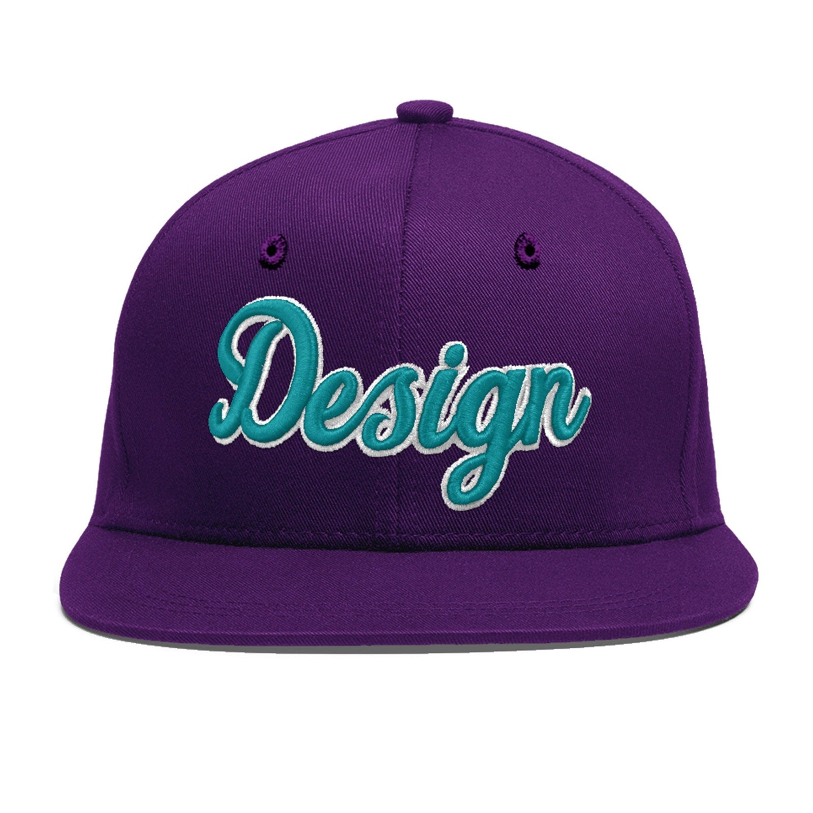 Custom Purple 3D Puff Embroidery Flat Embroidery Casual Sport Baseball Cap