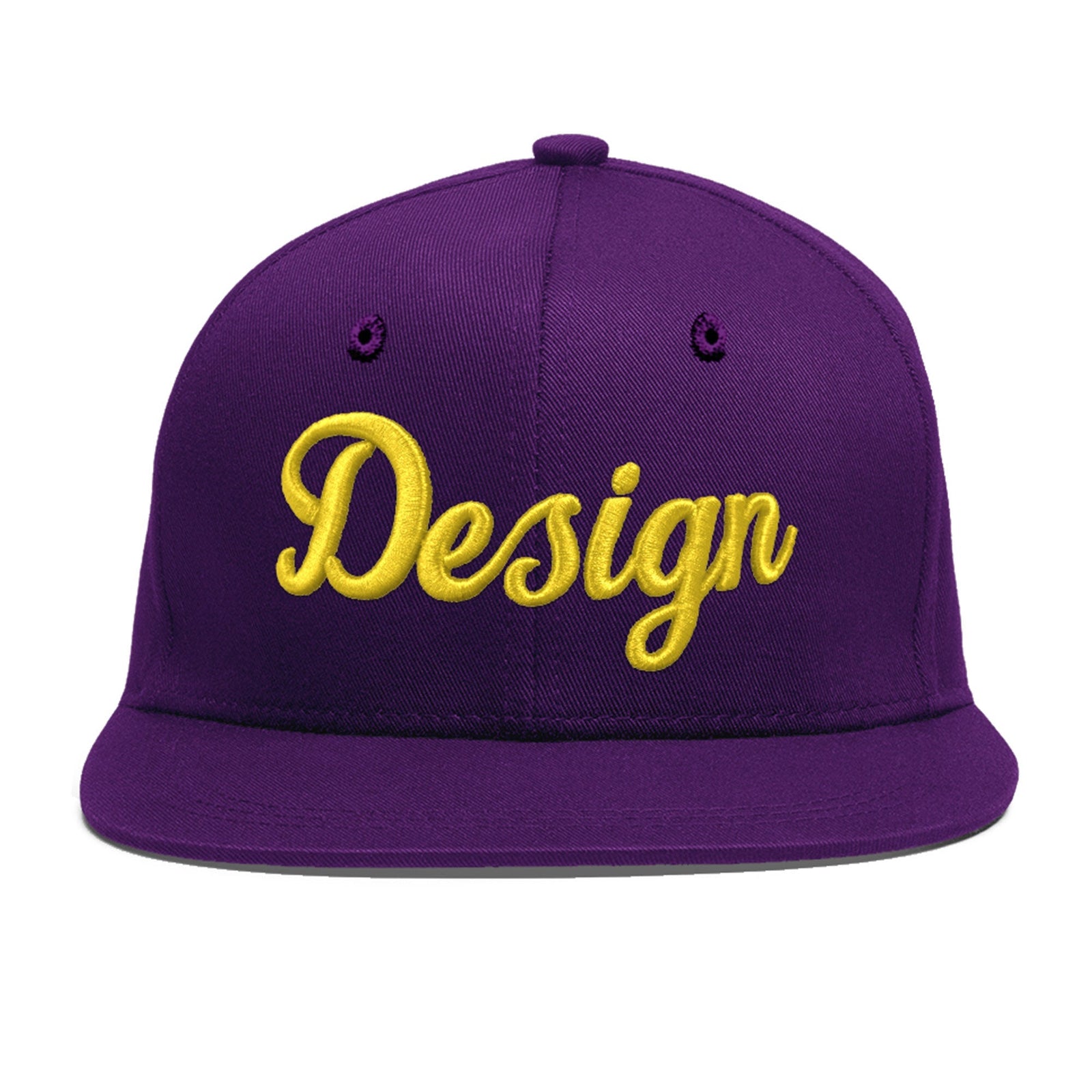 Custom Purple 3D Puff Embroidery Flat Embroidery Casual Sport Baseball Cap
