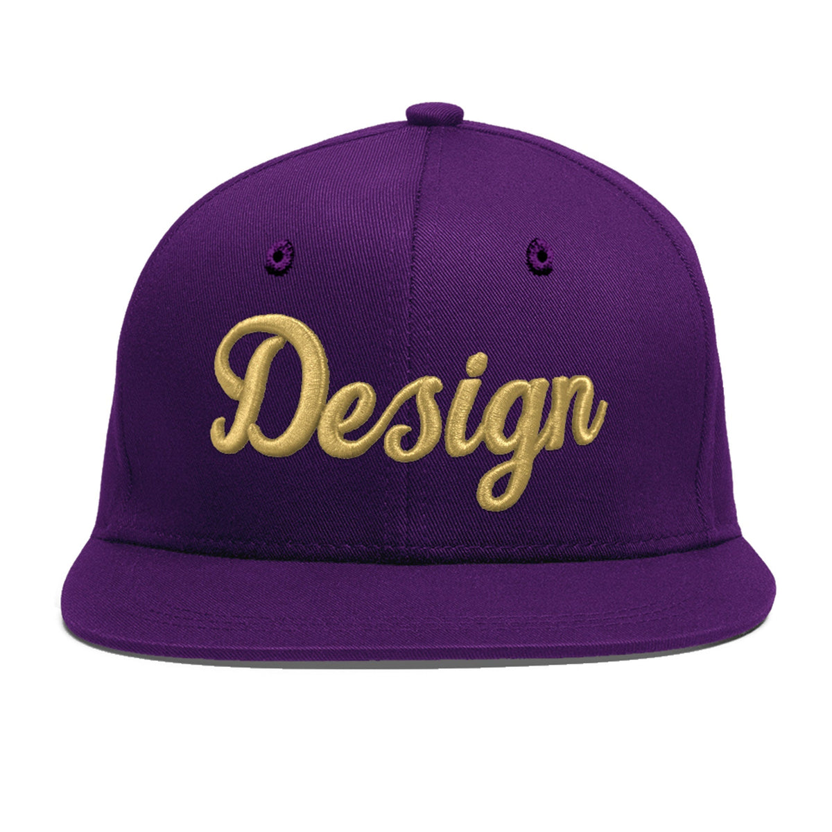 Custom Purple 3D Puff Embroidery Flat Embroidery Casual Sport Baseball Cap